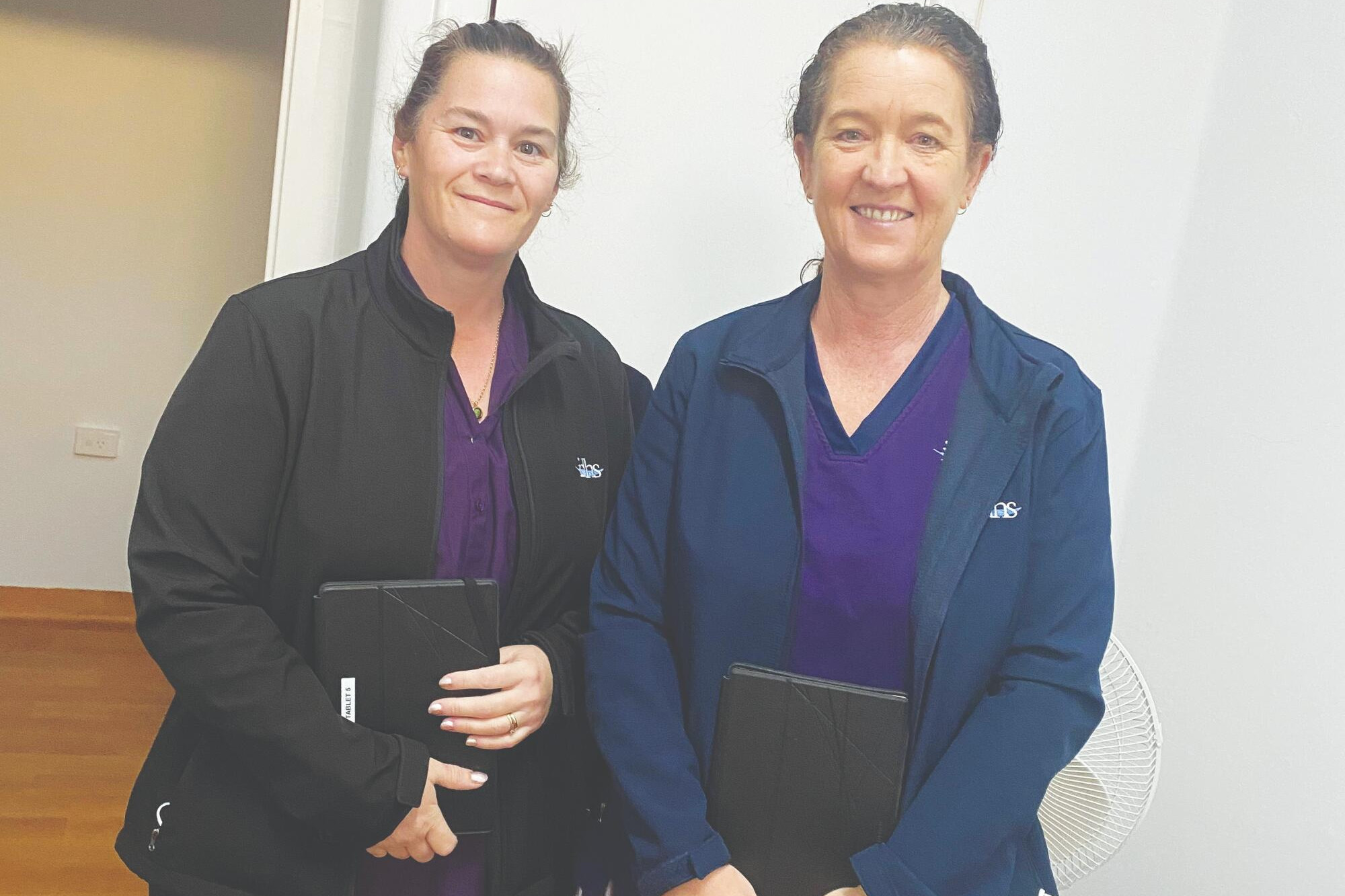 IDHS home care workers Kristy Simpson and Suzanne Jackson