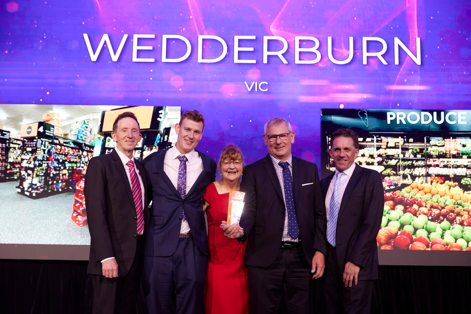 AUR CEO Rick Wight (left) and national operations manager Robert Markezic (right) with Jack, Jenny and Leigh Randall at the group’s national awards.