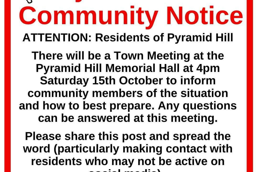Pyramid Hill meeting - feature photo