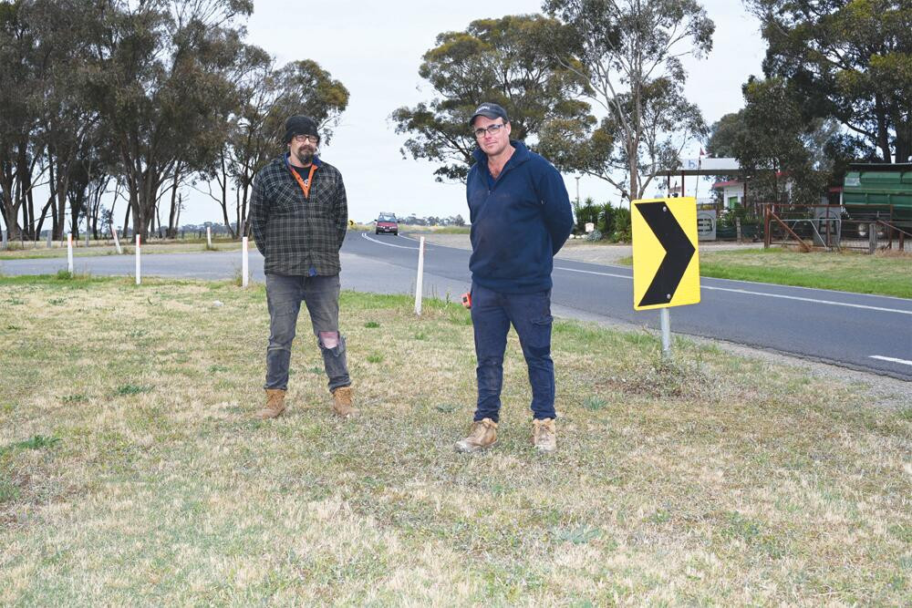More trucks travelling busy road are heightening safety concerns on notorious bend for Nick Angelo and Simon Morrison. LH PHOTO