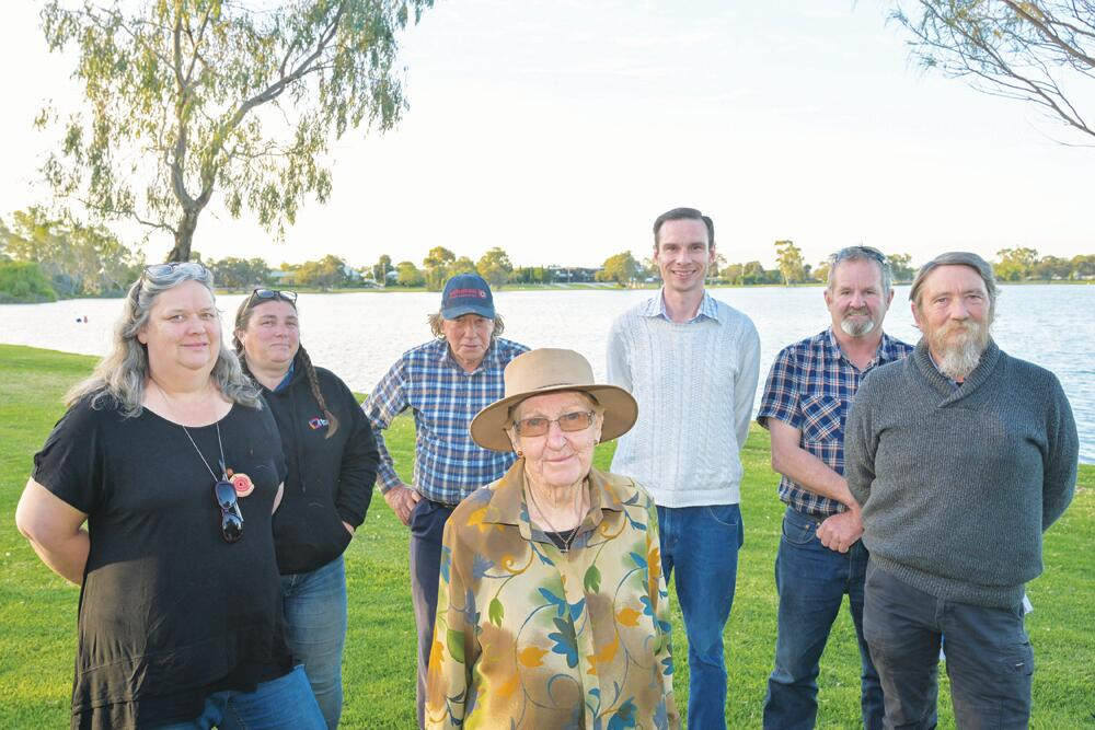 Loddon Plains Landcare Network committee members Jodi Lock, Katie Drummond-Gillette, John Childs, James Stewart, Chris Rothacker and James Nelson with president Colleen Condcliffe (front) after last week’s annual general meeting.