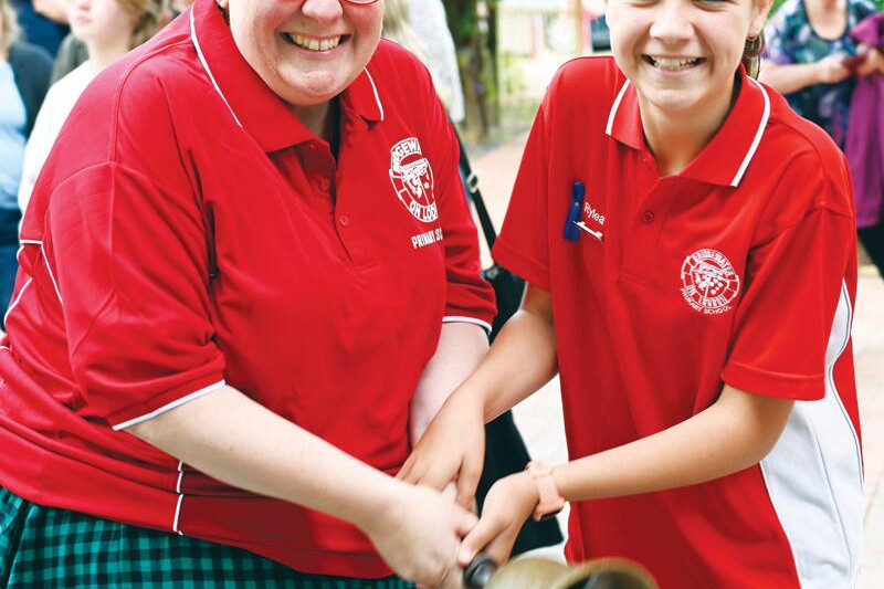 Ringing in celebrations ... Linda Kingsley and Rylea Bailey