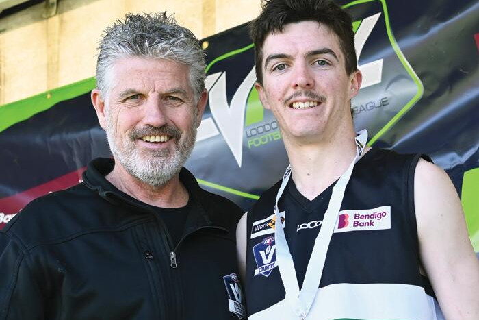 AFL Central Victoria general manager Craig Armstead and best on ground Josh Diss
