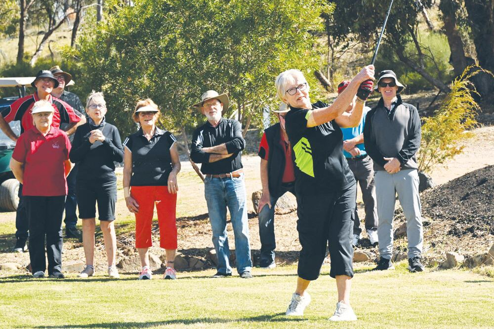 Glenda Bird gets the season underway at Wedderburn. LH PHOTO