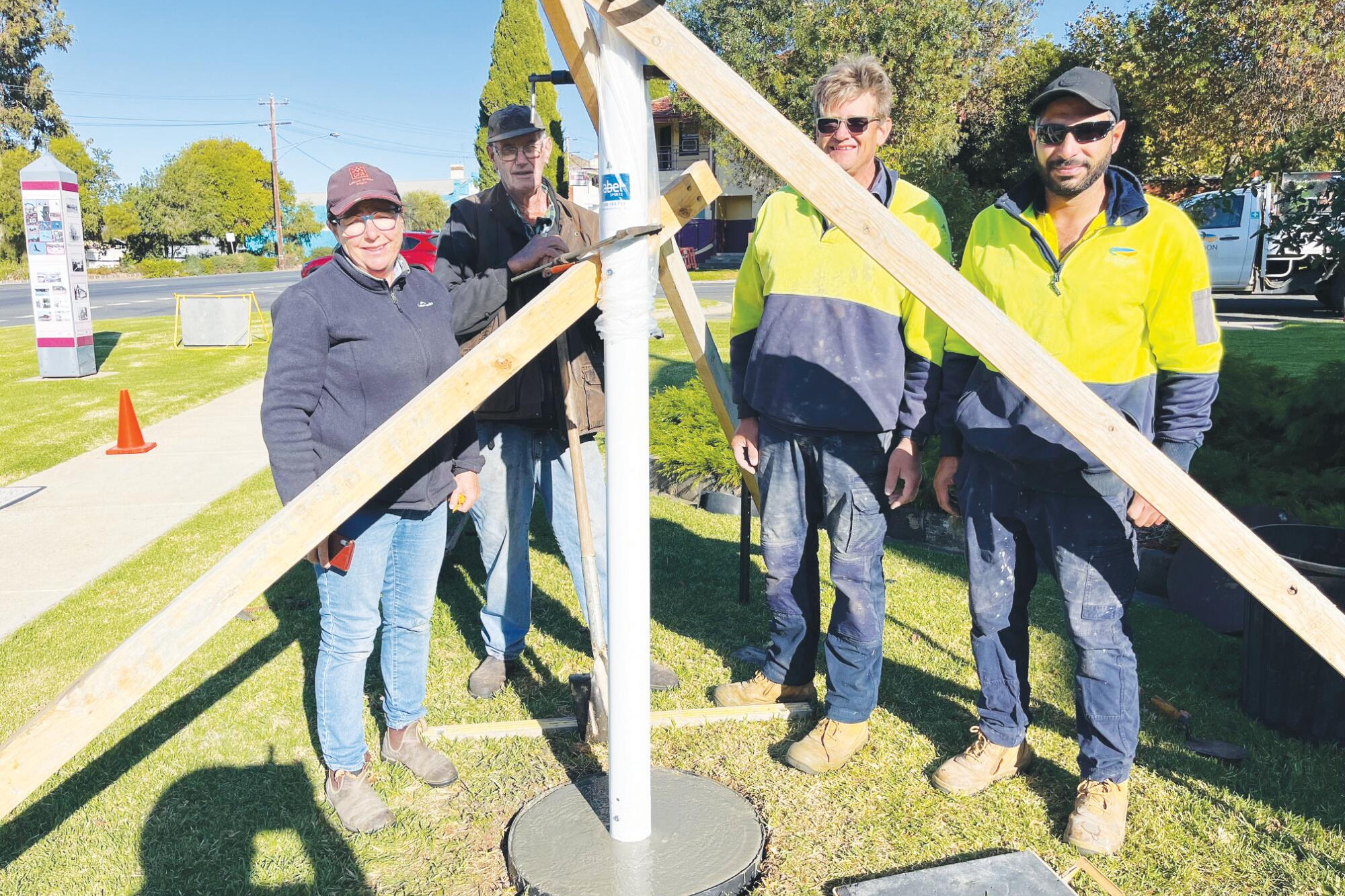 New flagpole put in place for ceremony - feature photo