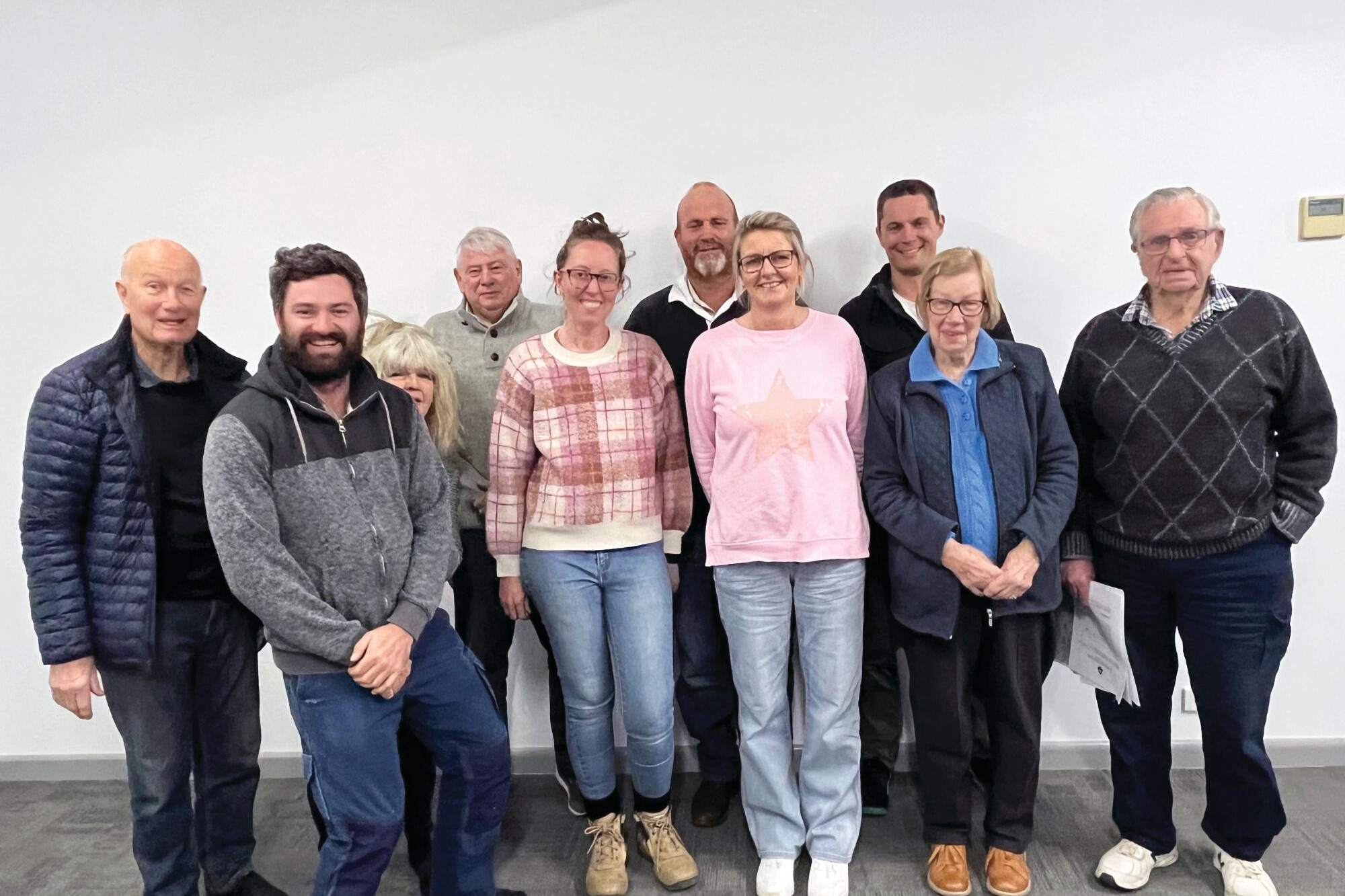 Boort Tourism Development committee members elected at the annual meeting (from left) Barry Barnes, Alister Knight Jacqui Verley, Barry Kennedy, Kate Daymond, Lee Lanyon, Sophia Herrington, Damien Balzer, Margaret and John Nelson