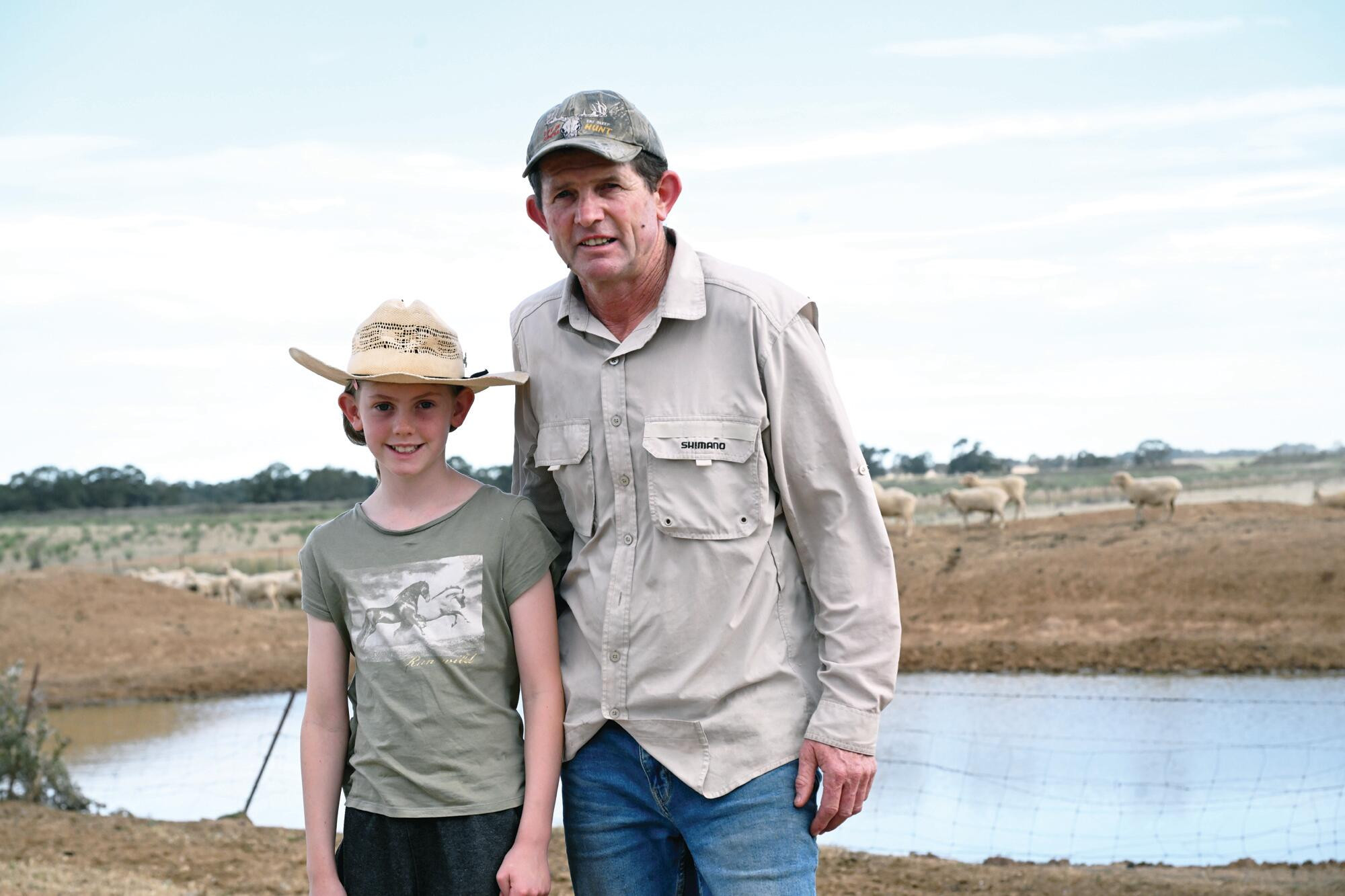 Des O'Donoghue and daughter Cassie at the Kamarooka North farm