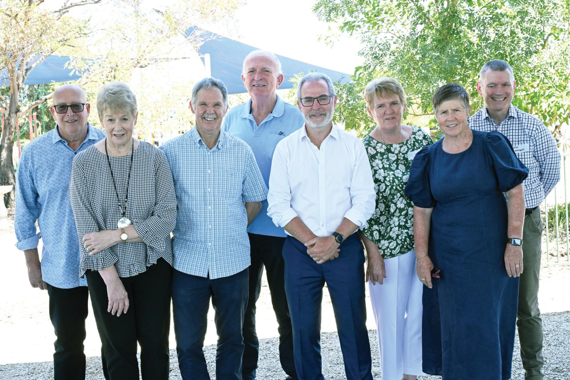 Lay principals at St Patrick’s since 1976 (from left) John Hermans, Denise Frantz, Shane Wharton, Terry Carroll, John O’Connor, Anne Grogan, Colleen Hampson and Jim Waight.