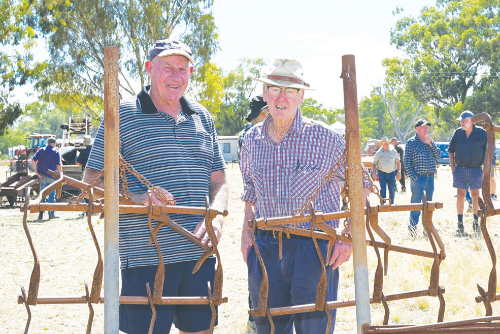Ken Rotherham and Len Storey were among bidders at Kurting on Friday. LH PHOTO