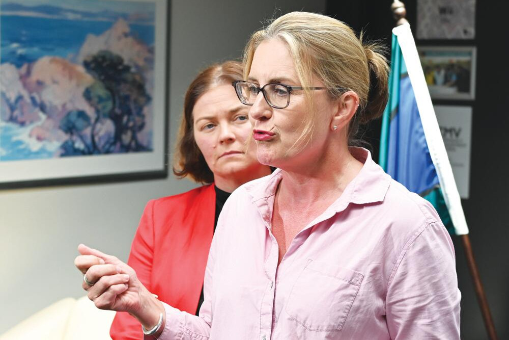Premier Jacinta Allan addresses the media. LH PHOTO
