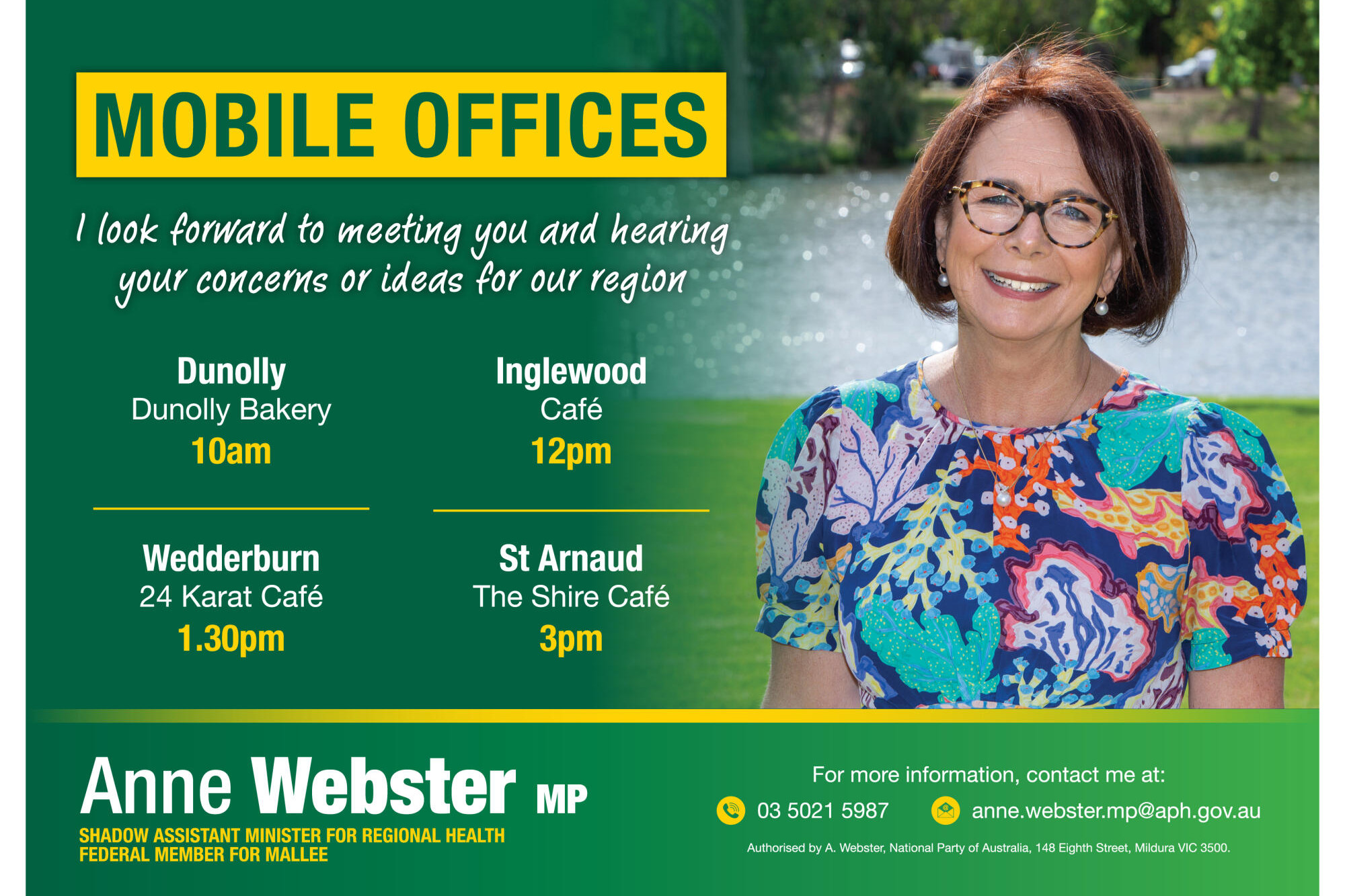 Webster's mobile office across region on Thursday - feature photo