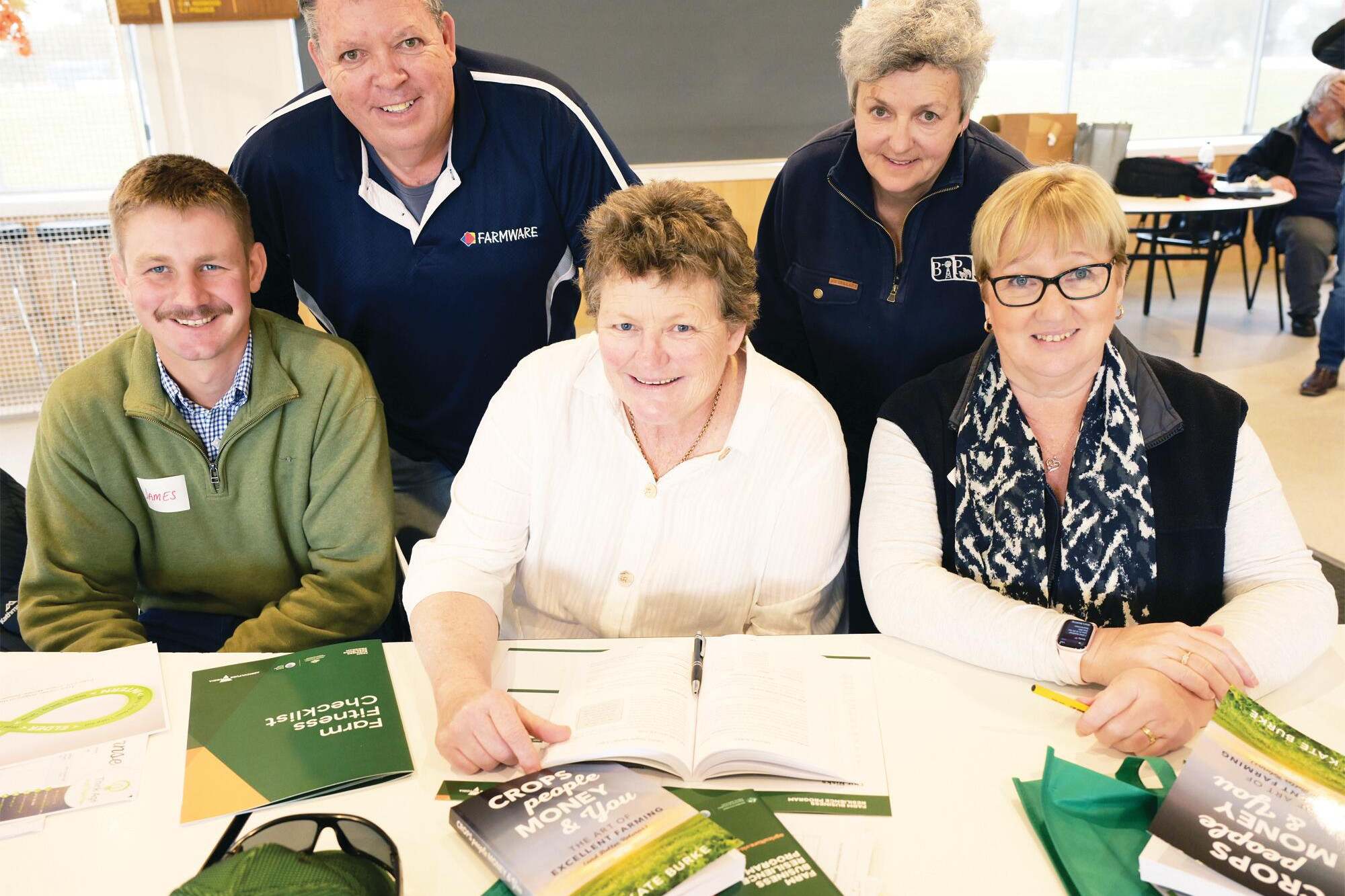 James Taylor, Dr Kate Burke, Dave Edwards, Sue Coghlan and Tina Turnbull at the two-day workshop in Bridgewater. LH PHOTO