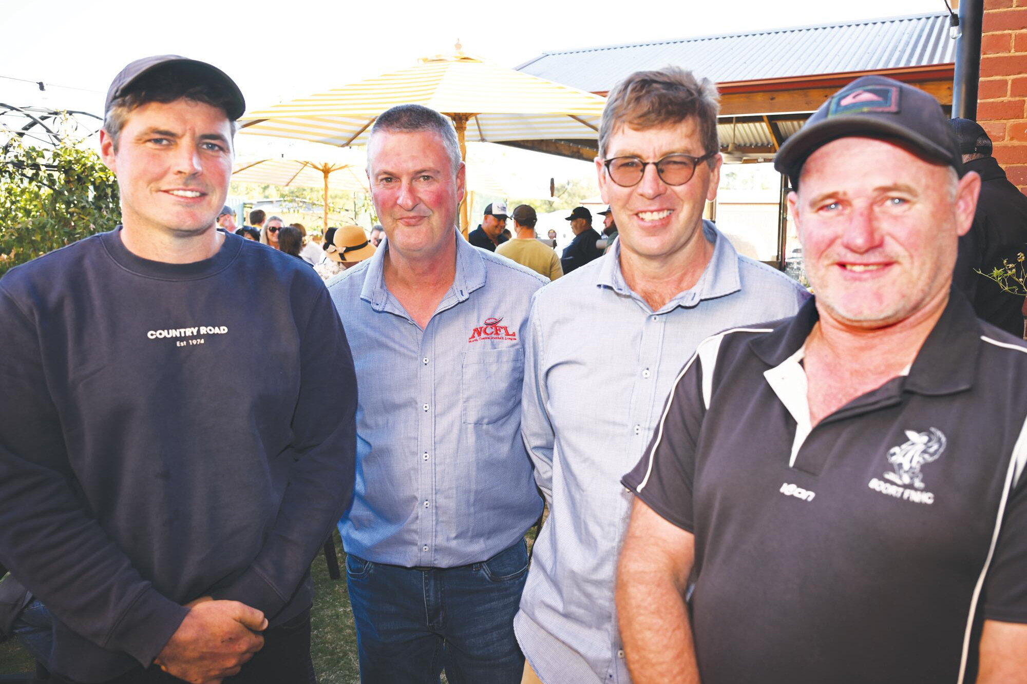 Wedderburn president Chris Hargreaves, Mick McClelland, Tim Lockhart and Boort president Craig Scott at the launch. LH PHOTO