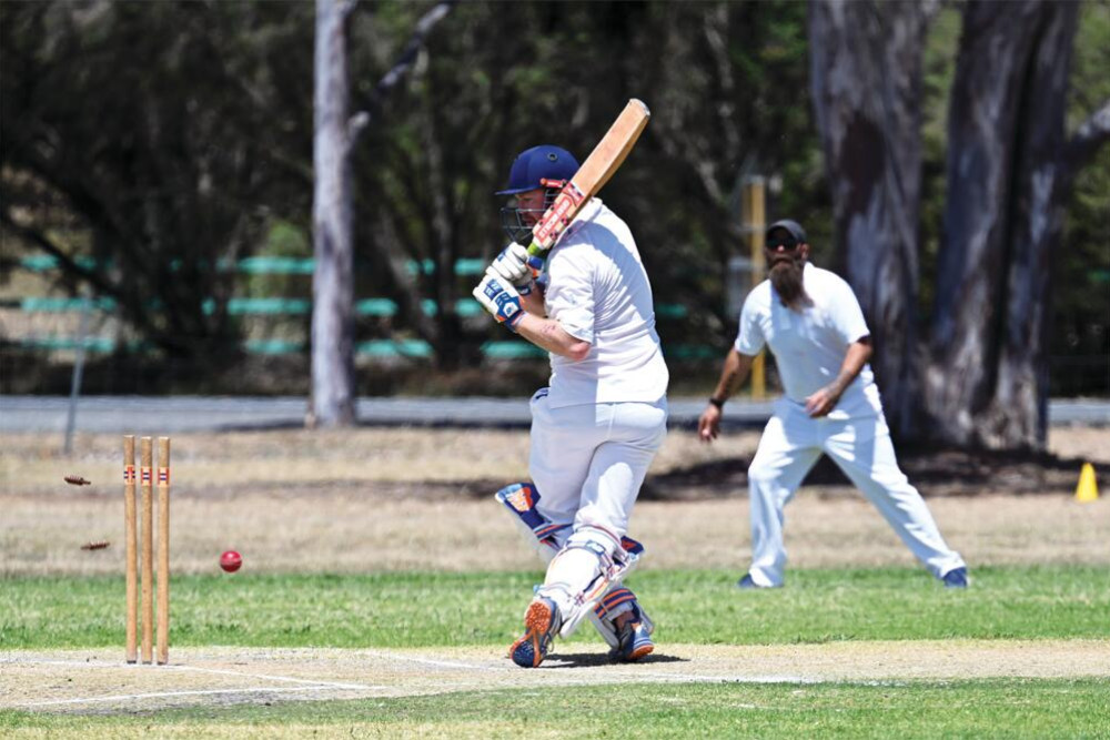 Bridgewater's Brad Wickham is bowled on Saturday. LH PHOTO