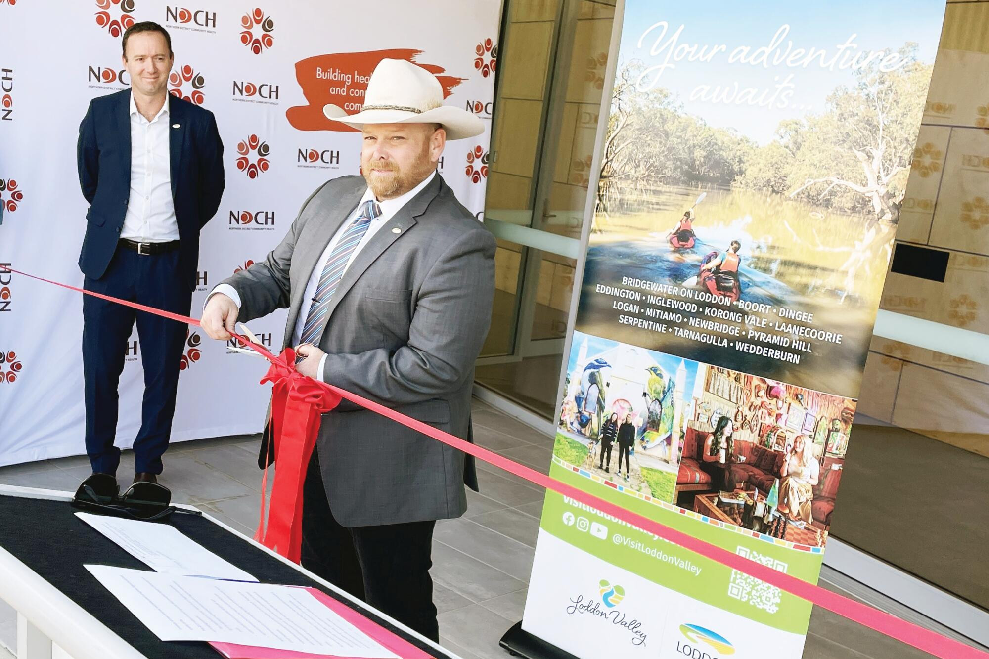 Mayor Dan Straub opens the new Pyramid Hill Community Centre