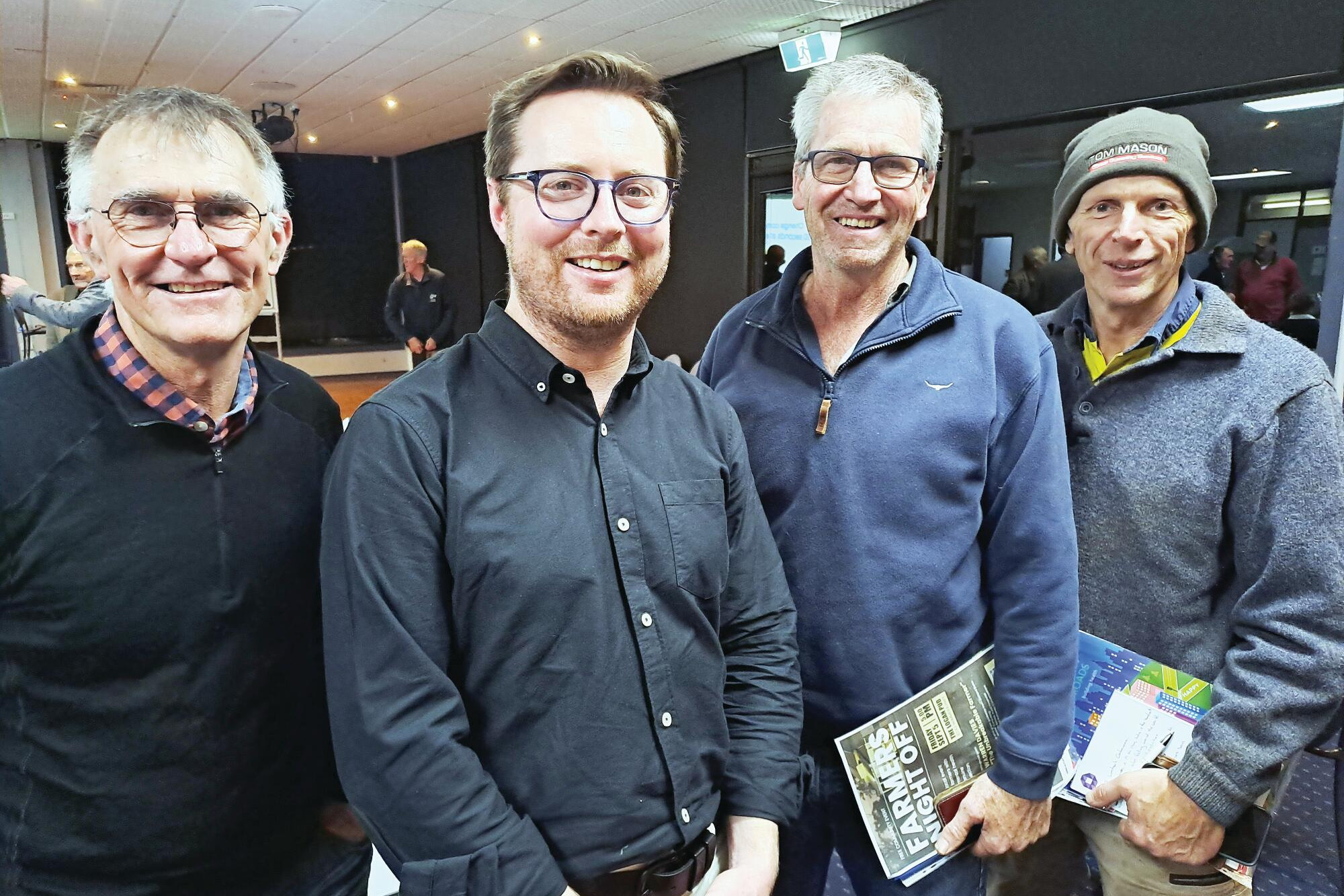 Charlie Thomas (second left) with Wedderburn VFF members Graham Nesbit, Chris Holt and Tony Coombs. LH PHOTO