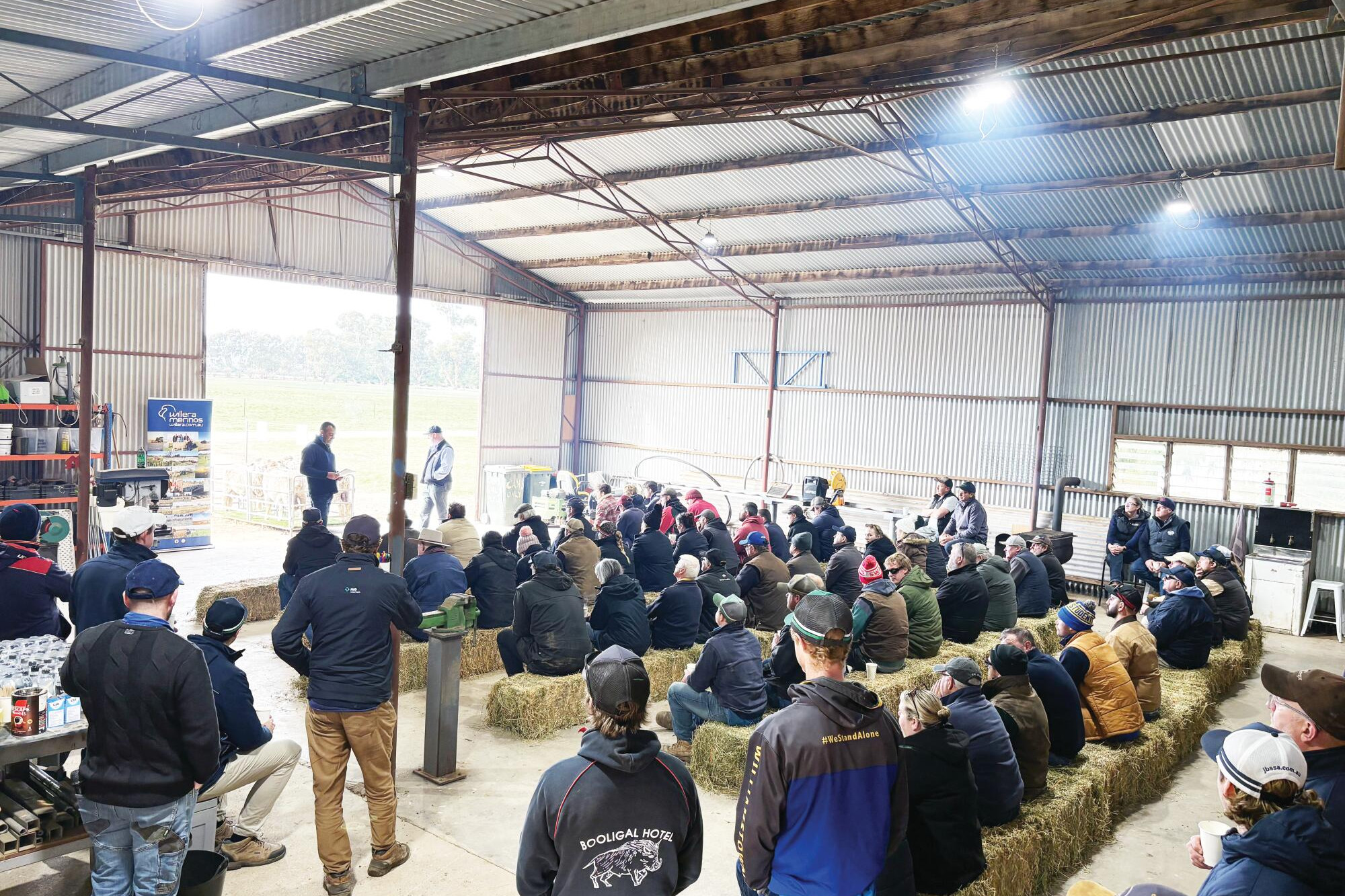 District farmers attend the containment day workshop at Willera Merinos