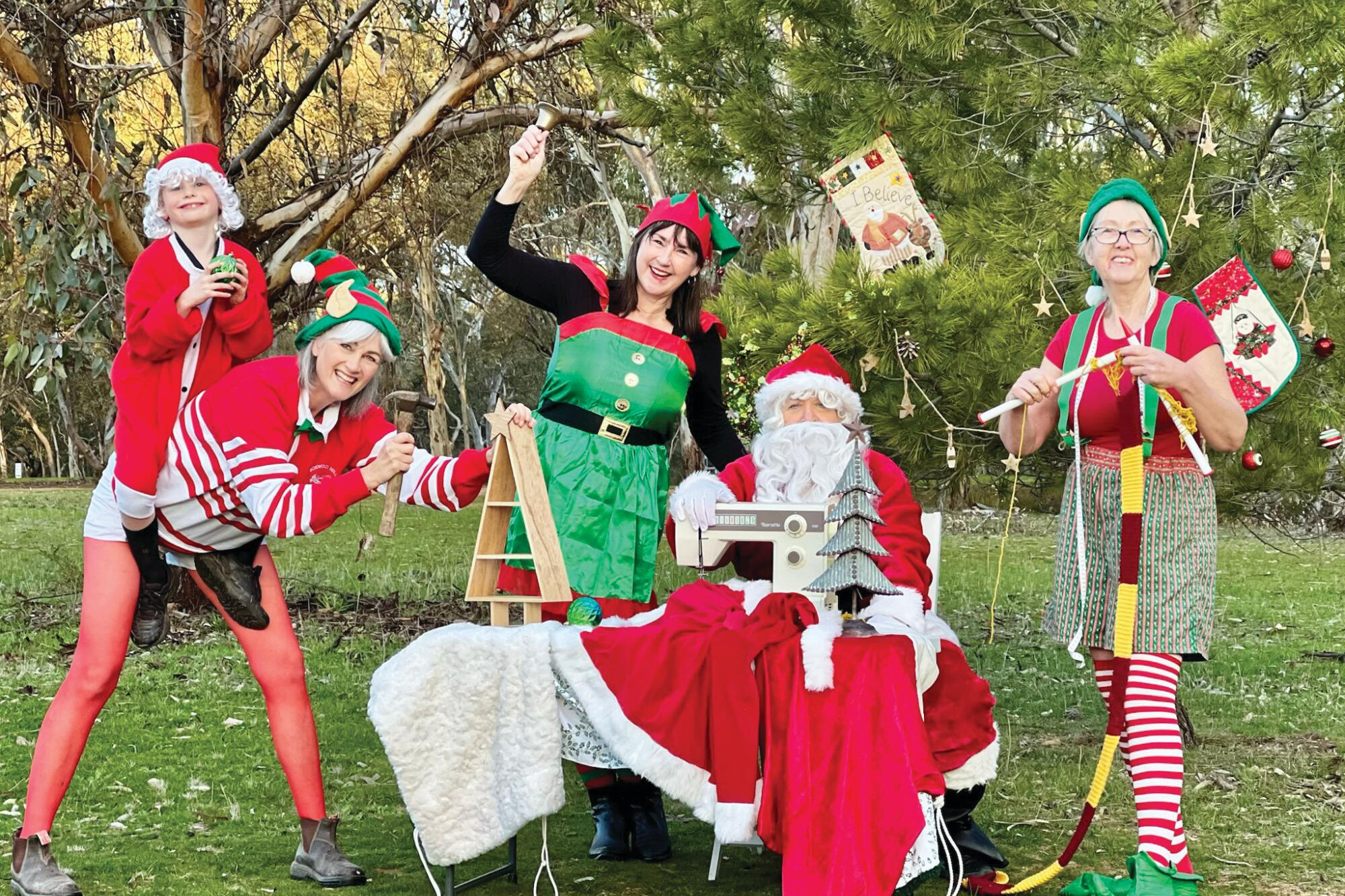 Albert Postle, Alex Holt, Michelle Hargreaves, Fiona Turnbull and Vicki Bainbridge creating a new Christmas vibe
