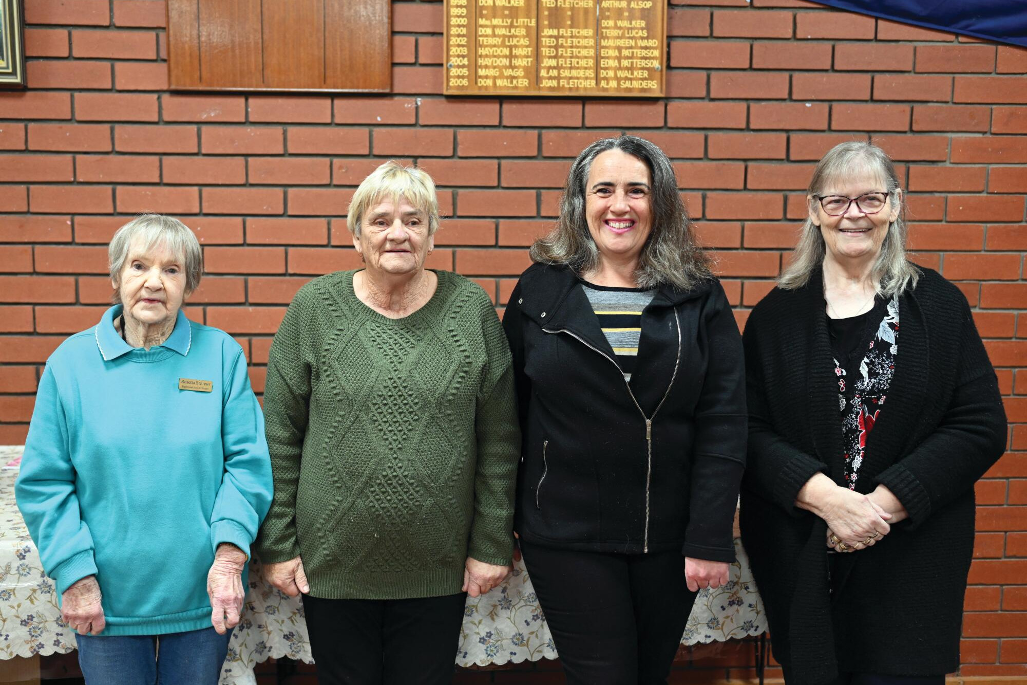 Senior citizens’ group leaders Rosetta Stevens, Brenda Woodfield, Samantha Muscat, Lyn Hecker. LH PHOTO