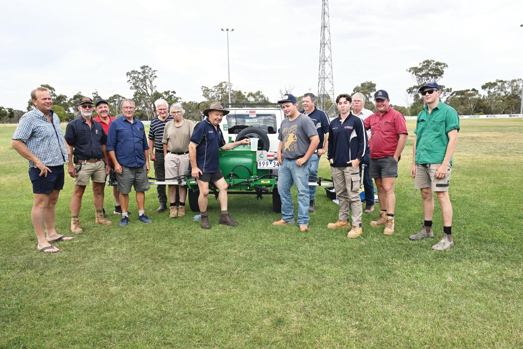 Industry trainer Karl Liffman (centre) with district farmers at Monday’s chemical user session in Bridgewater. LH PHOTO