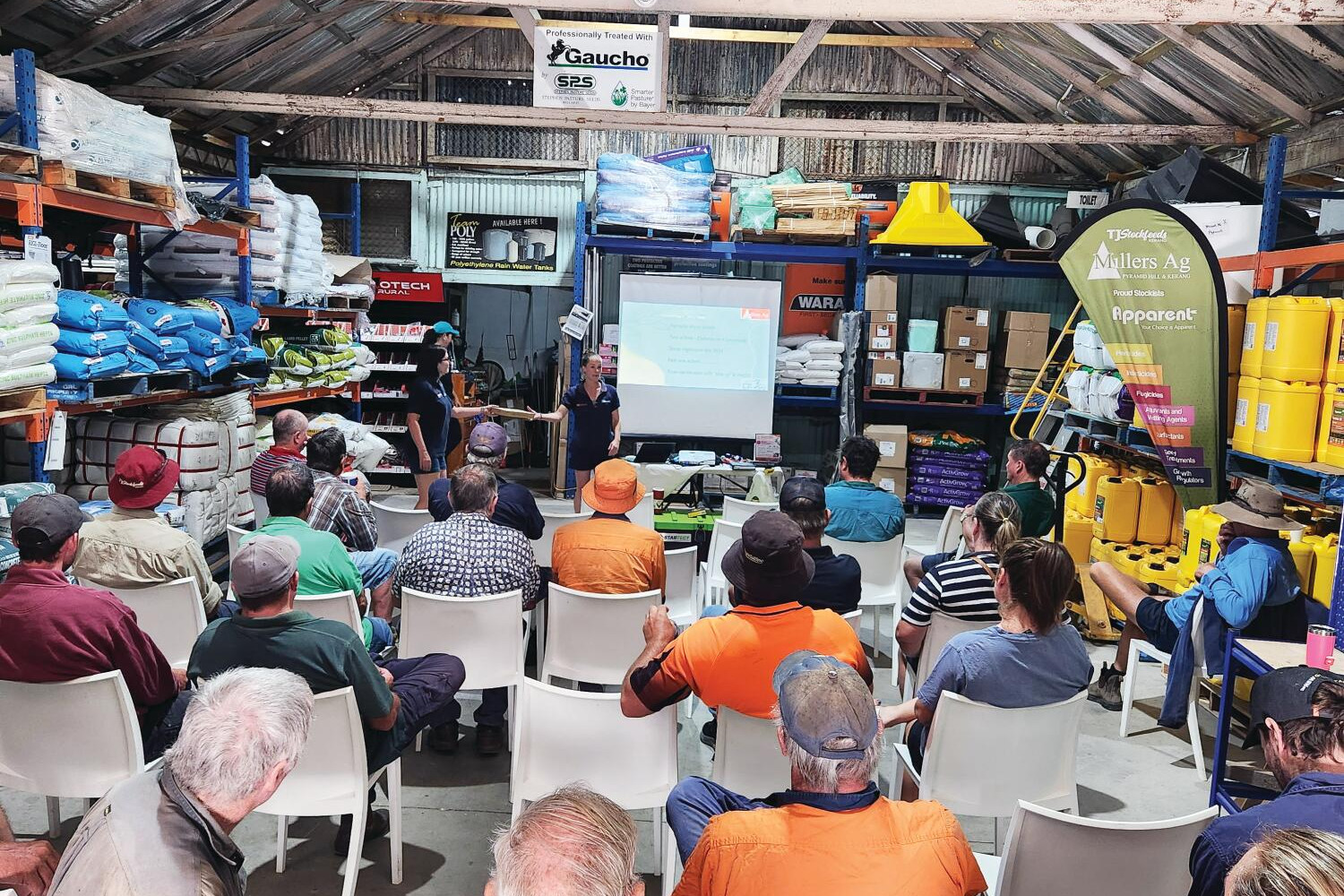 Farmers at last week’s sheep information session