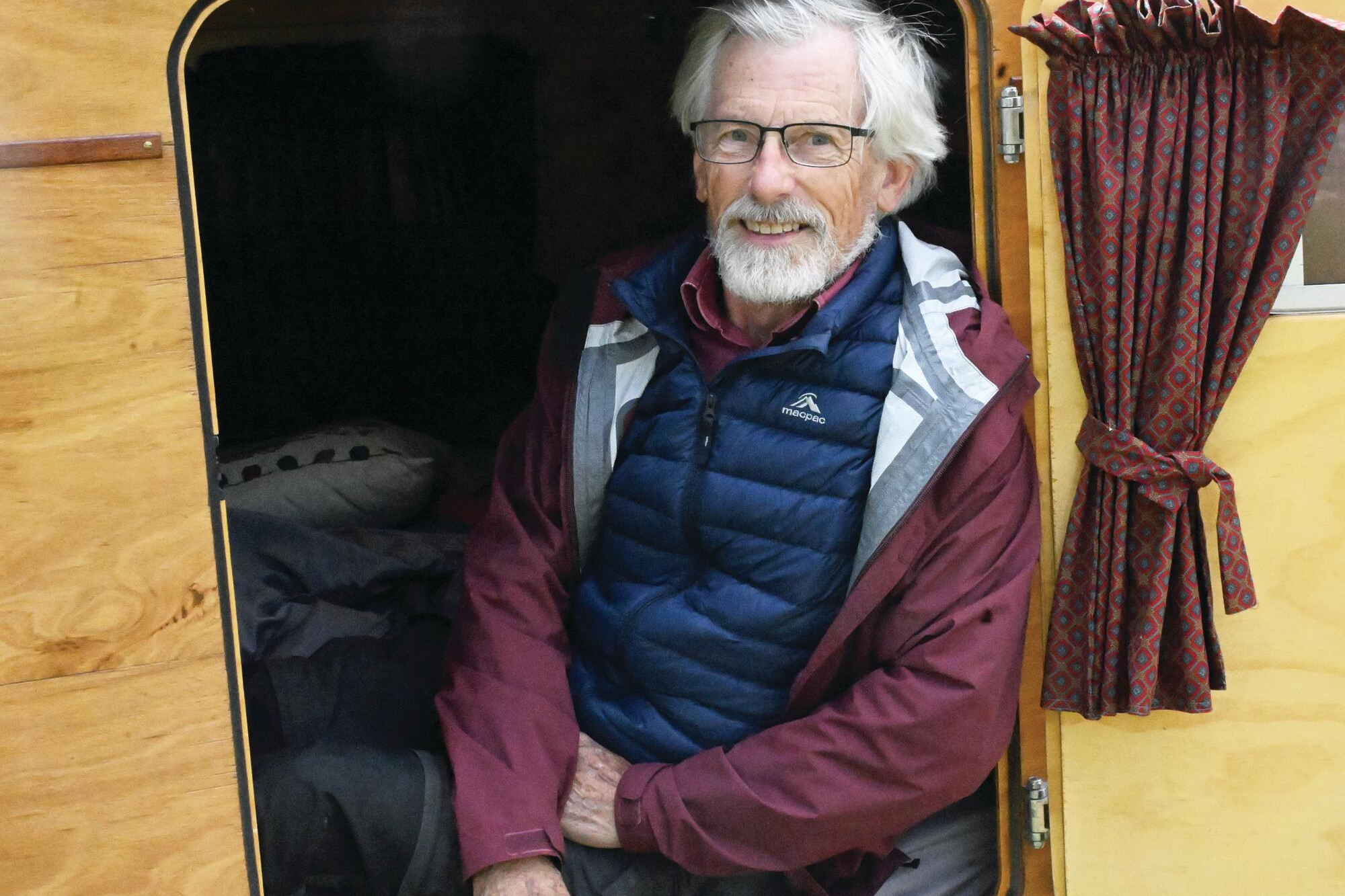 Graham Bradshaw debut’s his teardrop caravan at the vintage weekend in Bridgewater. LH PHOTO