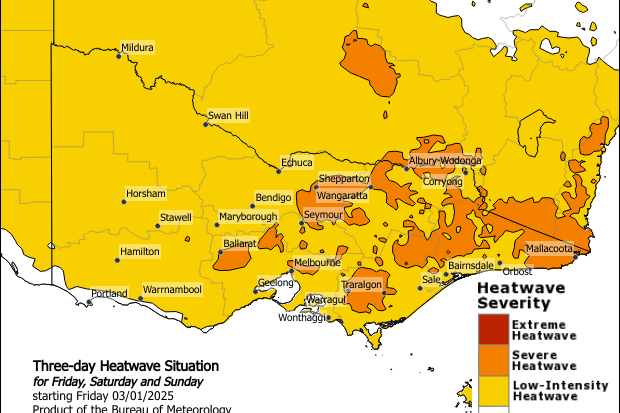 The weekend's weather chart from the bureau