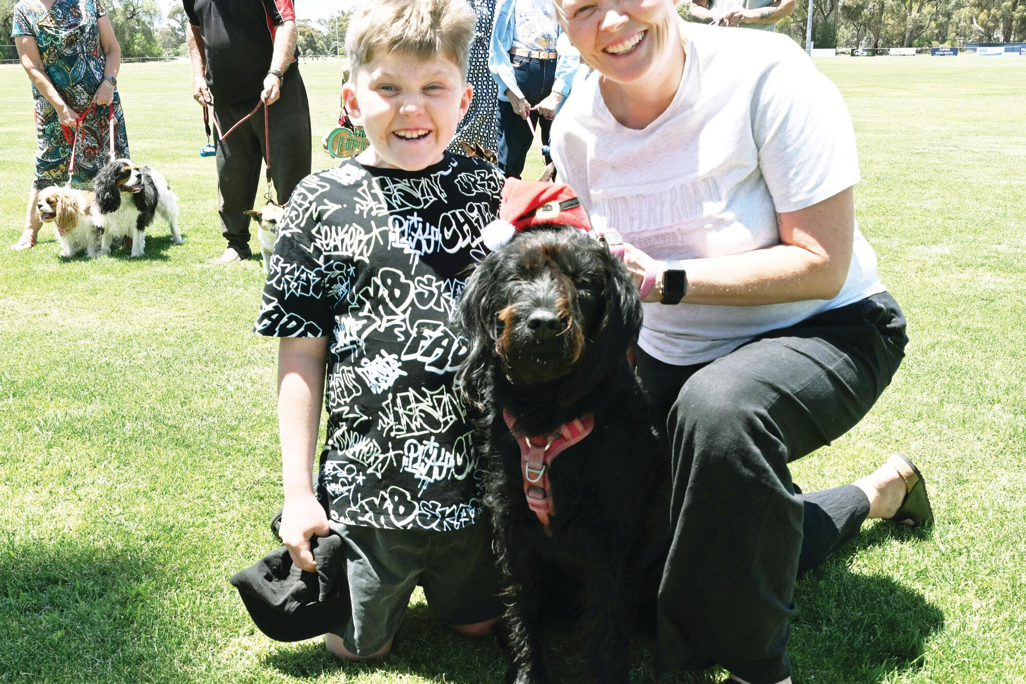 Freddie and Lou Lamprell were among the dog owners and lovers celebrating the festive season. LH PHOTOS