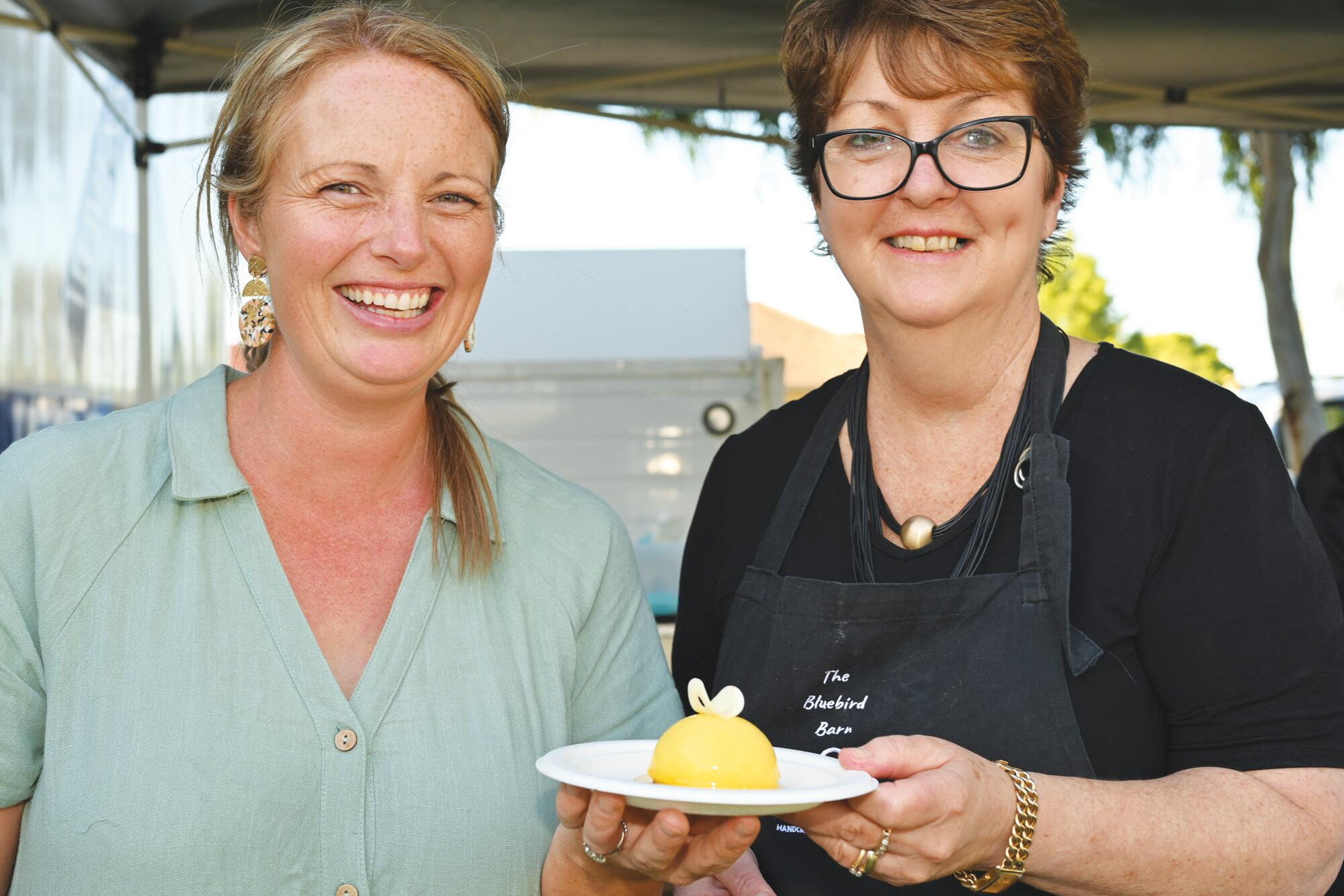 Karina Johnston and Sue Hellsten at last year’s Booort event. LH PHOTO