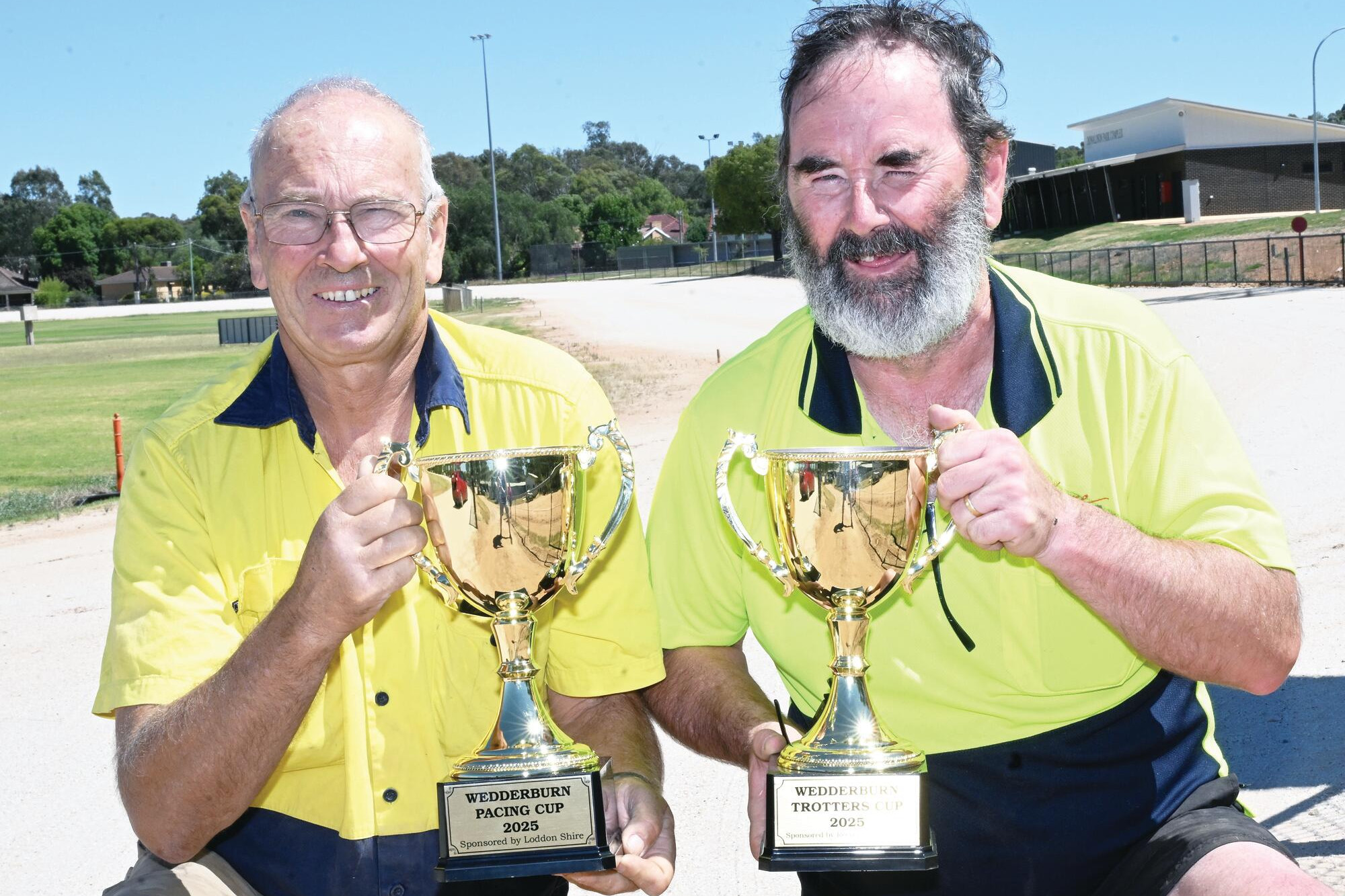 Bruce Hargreaves and Tom Nisbet with the 2025 cups. LH PHOTO