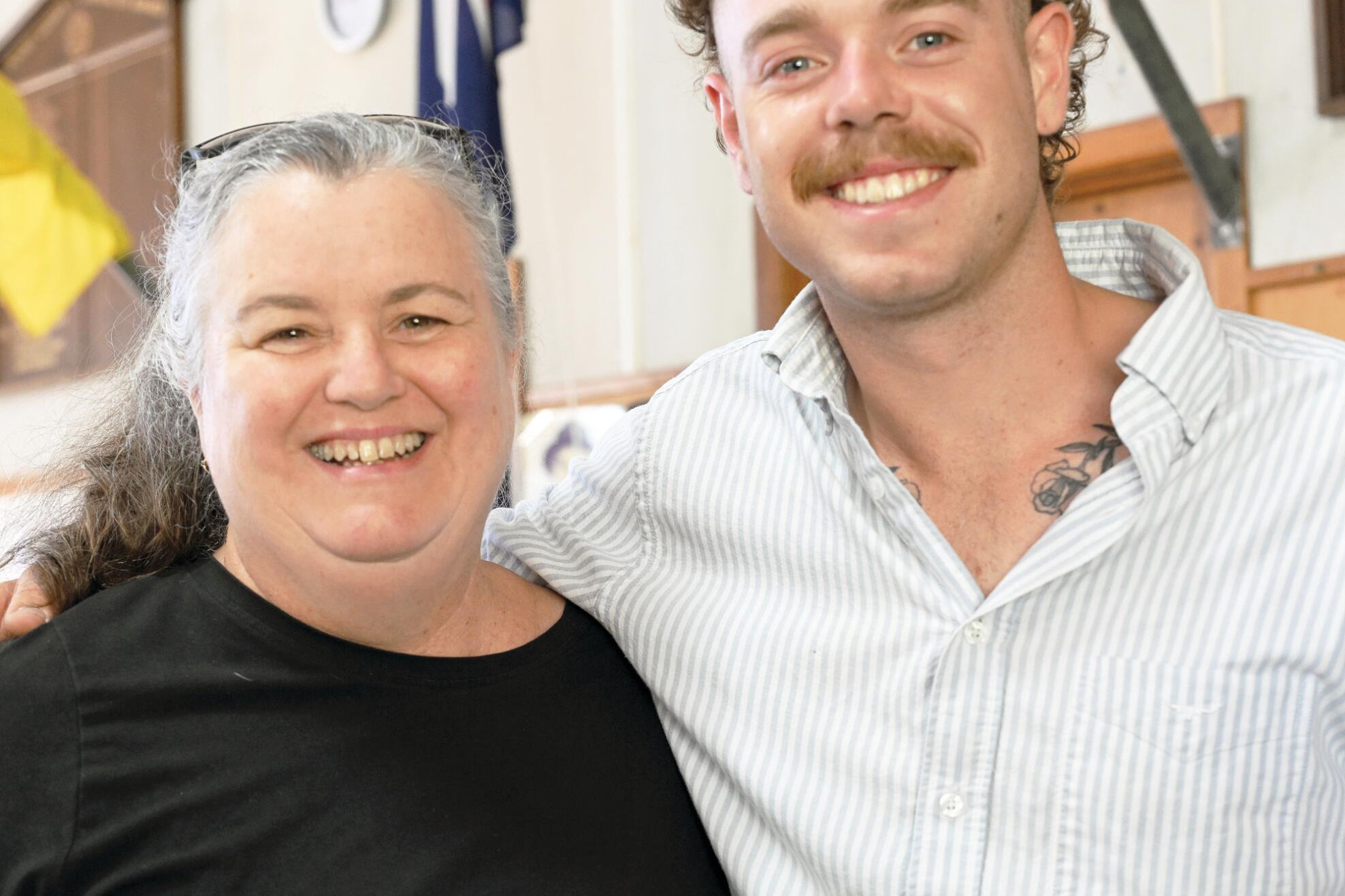 Guest speaker Elias Lanyon and his mother Ros
