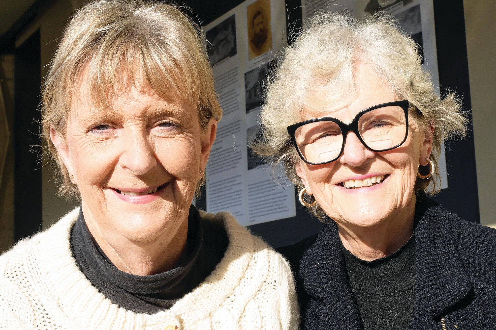 Carol Canfield and Marilyn Cumming after the unveiling of new murals. LH PHOTO