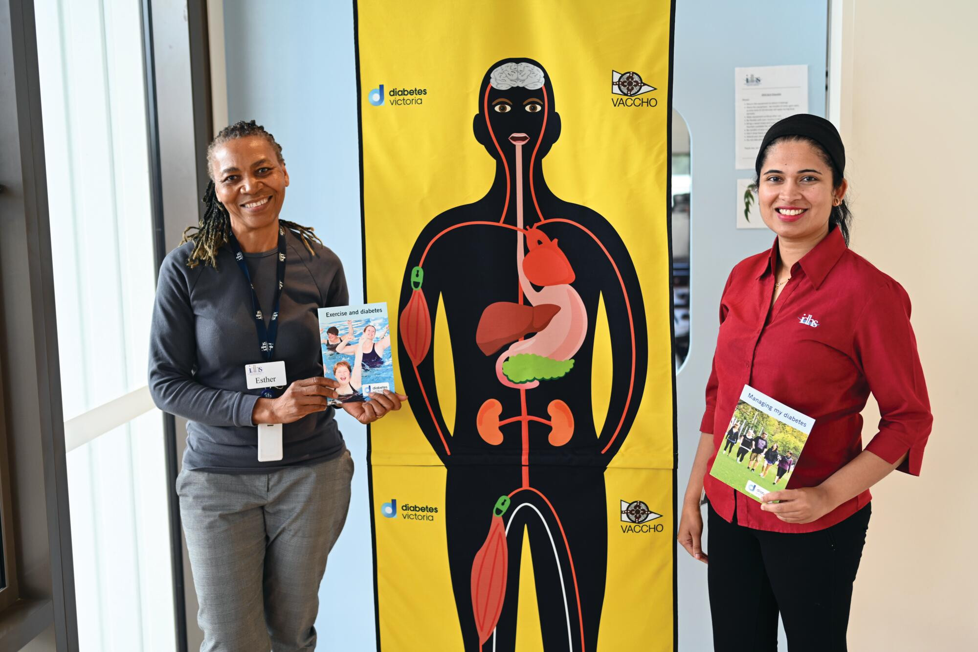 Esther Cross and Minni Joy taking Feltman into the community to raise diabetes awareness. LH PHOTO