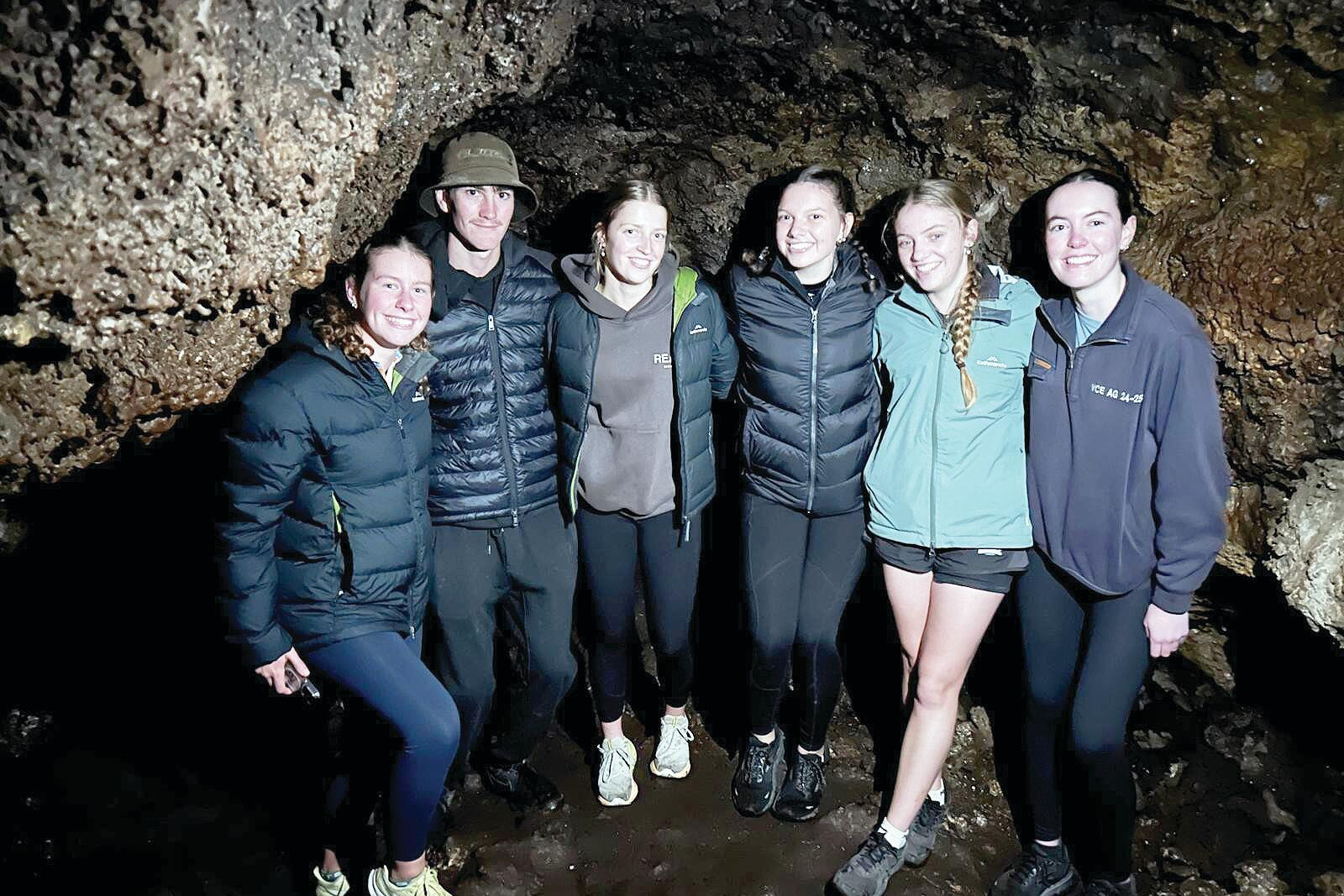 Students explore the caves at Budj Bim National Park