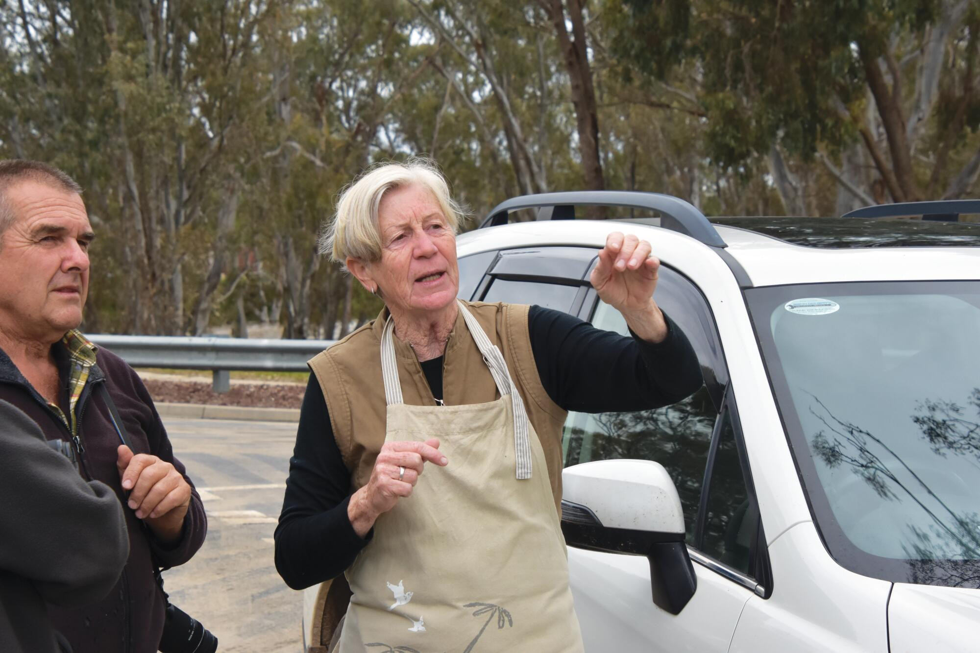 Sue Horsley during the 2022 flood recovery at Newbridge