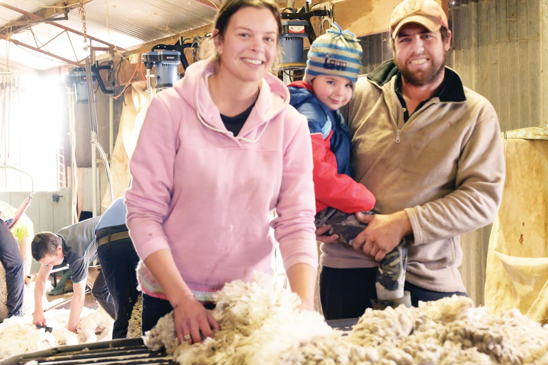 Kat Wiseman at the classing table with Mason and Brett Wilson. LH PHOTO