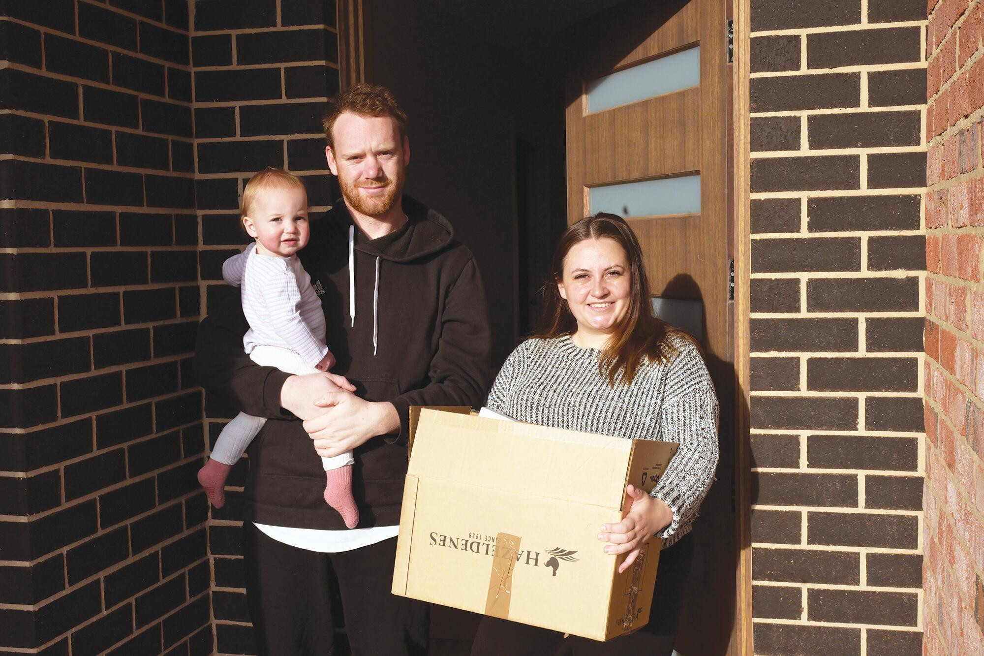 Nathan, Isla and Indi move into their new Bridgewater Rise home at the weekend. LH PHOTO