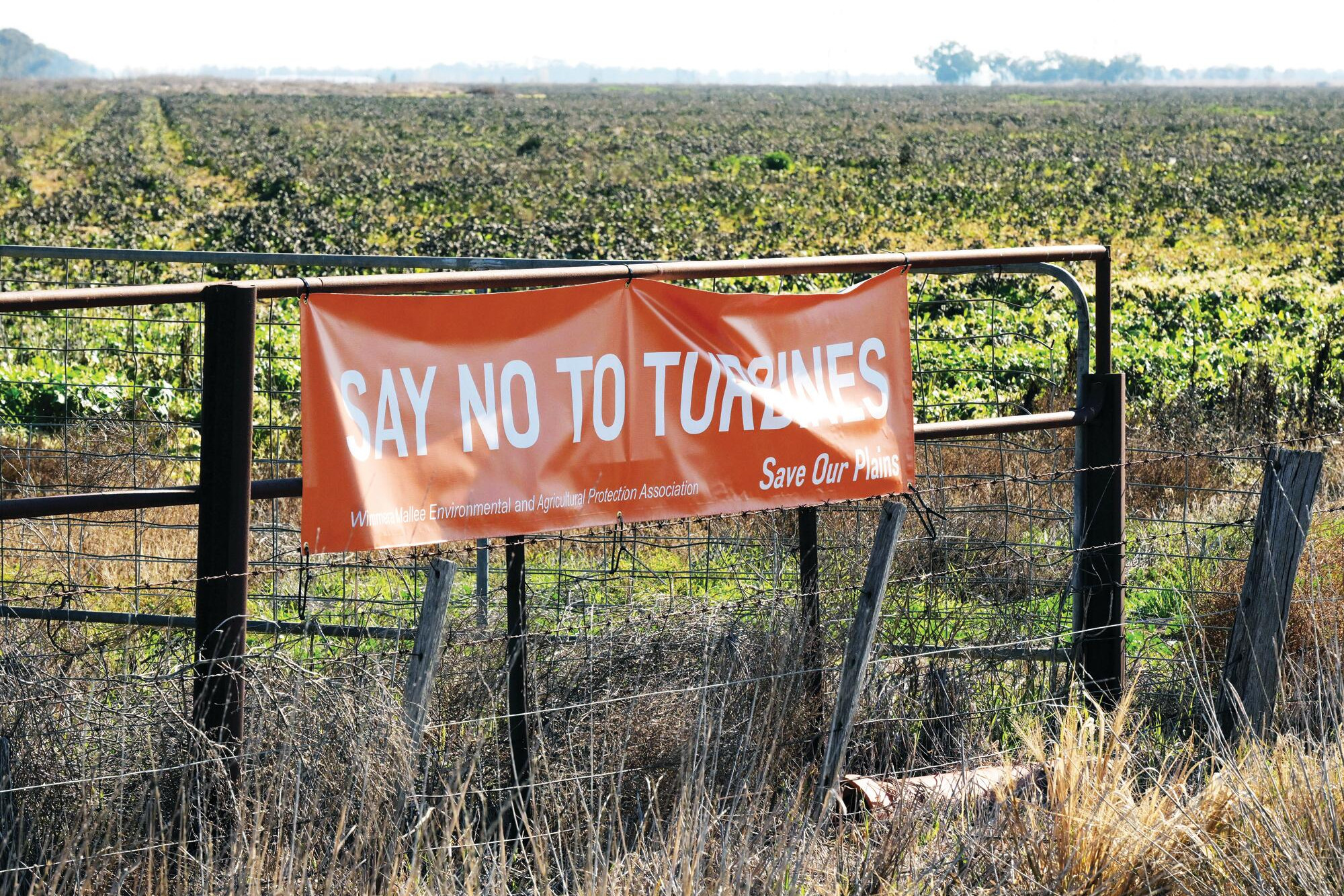 A protest sign at Pyramid Hill