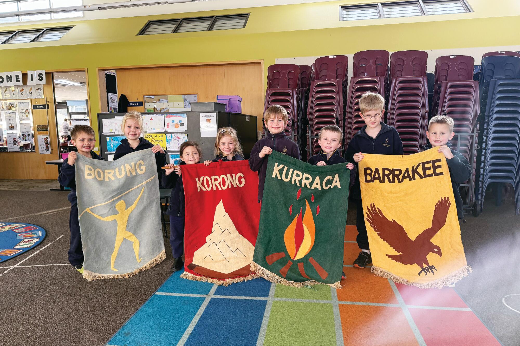 Banners of history - Brayson Osseweyer, Willow Jackson, Tanya Tran, Nova Bull, Albert Postle, Hamish Kerr, Nate Farnsworth and Archie Huismann