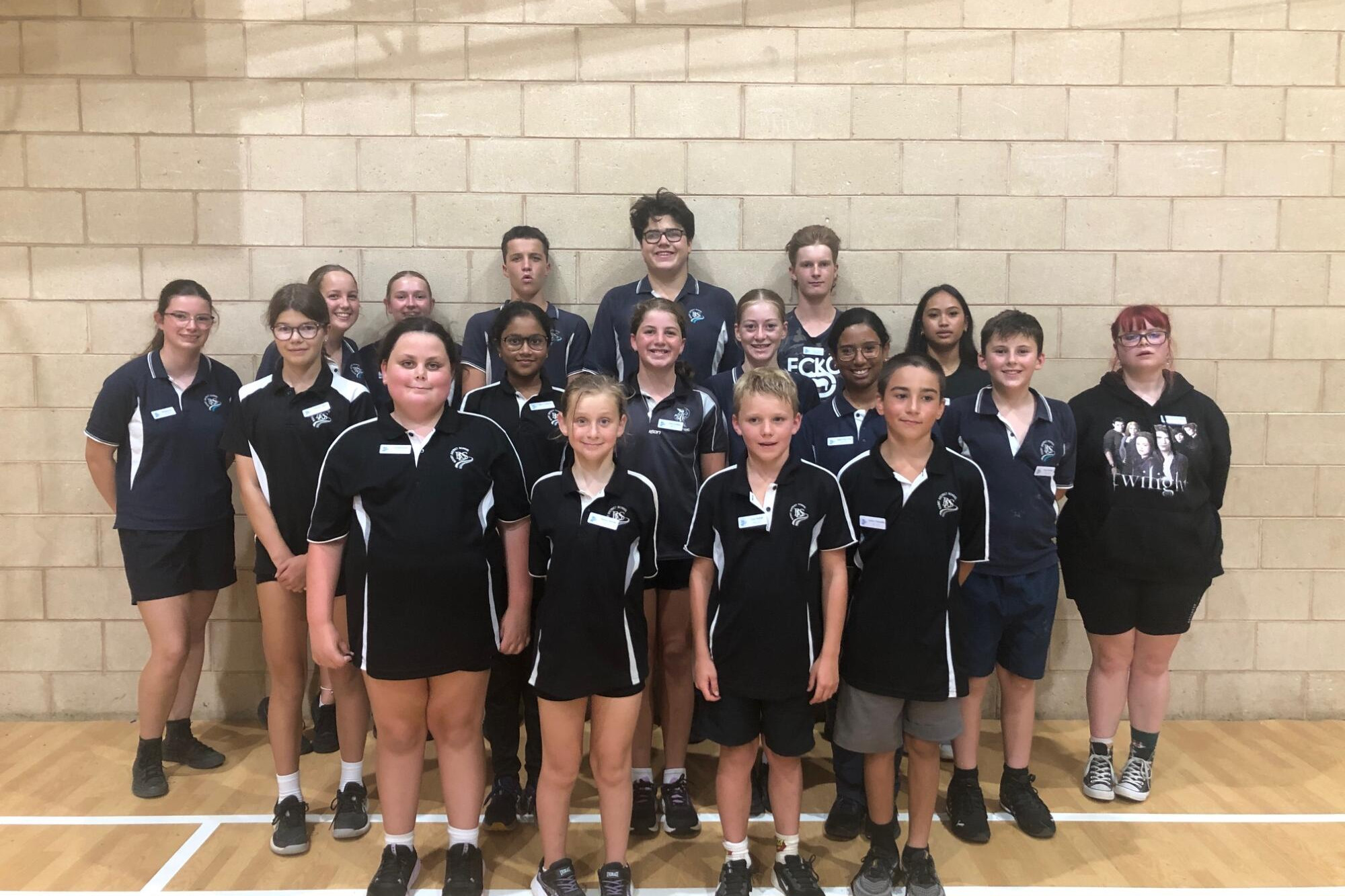 Back row: Dempsey Lee, Laci Streader, Tia Lanyon, Darby Perryman, Sidney Caine, James Hercott, Allarah Ceballos. Centre: Hannah Talbot, Wafa Mubarak, Zoey Gooding, Hayley Stringer, Angel Vincy Sinu, Henry Hawkin, Jessica McClelland. Front: Georgia Dure, Hayley Melville, Cruz Nuttall, Matthew Soumelidis.