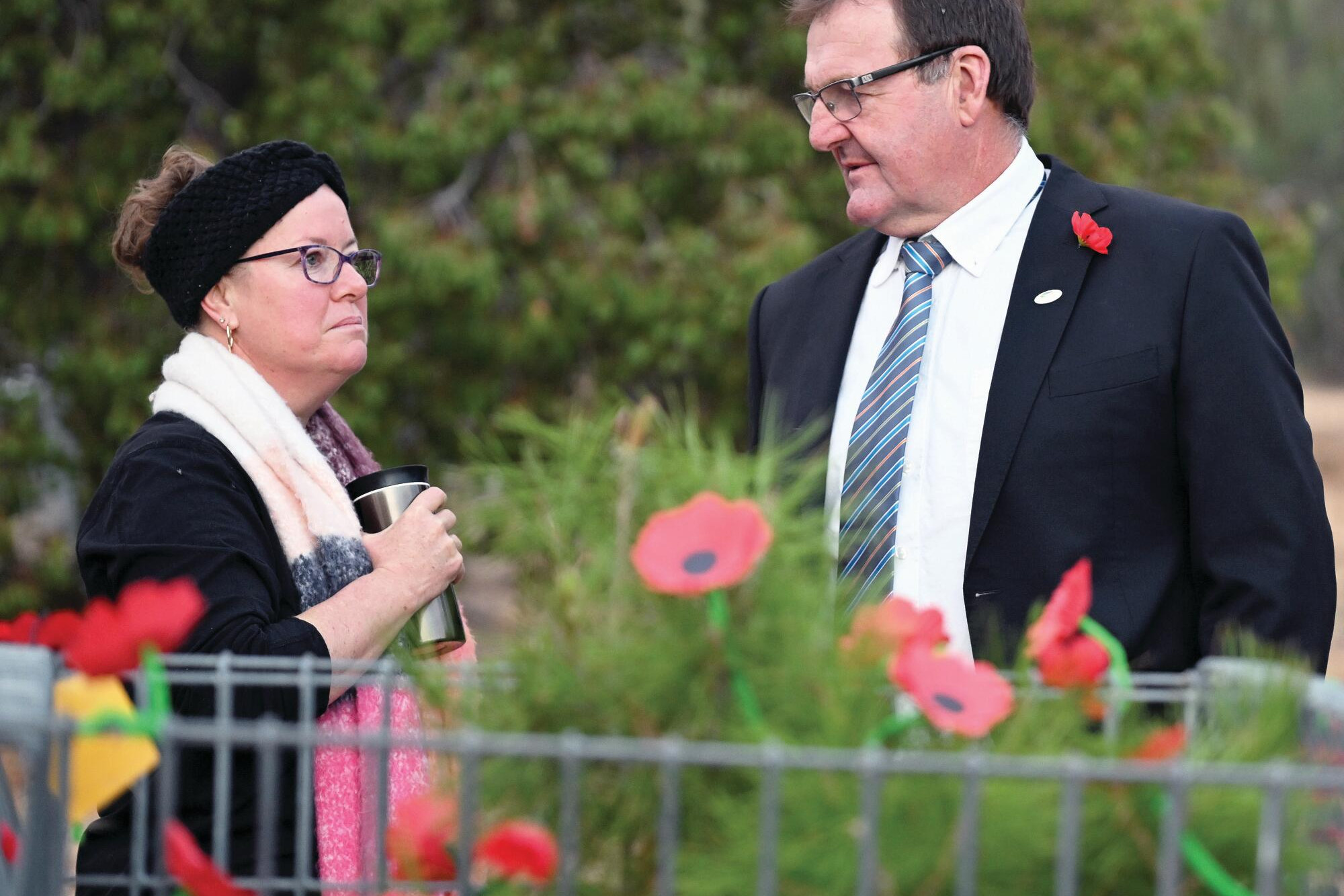 Bec Carroll and Loddon Shire councillor David Weaver at the Mysia Dawn Service. LH PHOTO