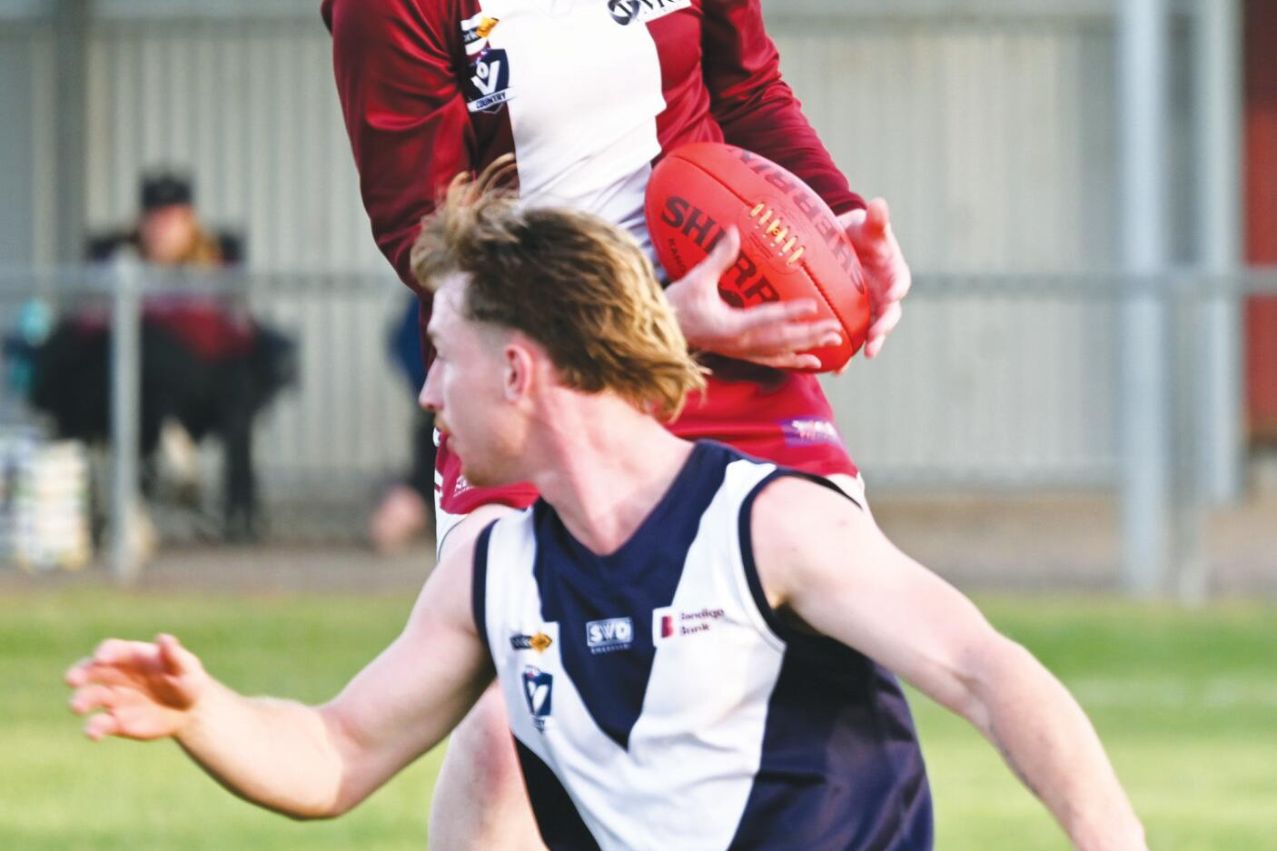 A mark for Newbridge’s Caleb Saunders. LH PHOTO