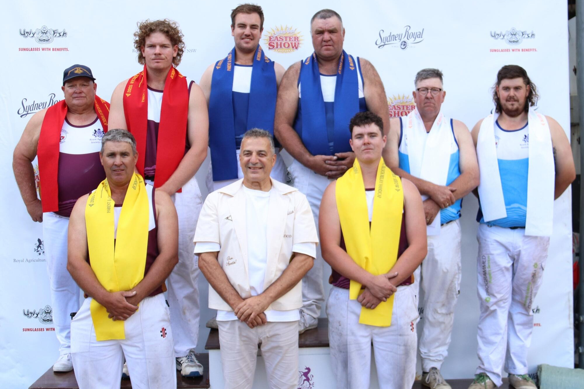 The Coffeys (middle back) with their first place sashes
