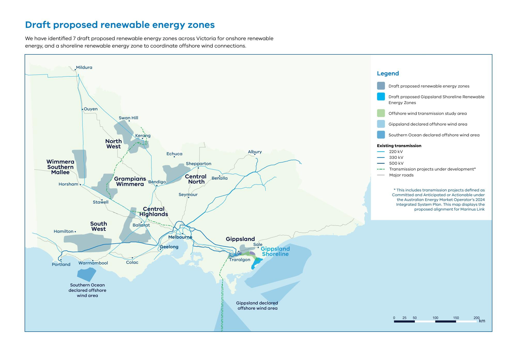 The map showing Victoria’s draft renewable energy zones