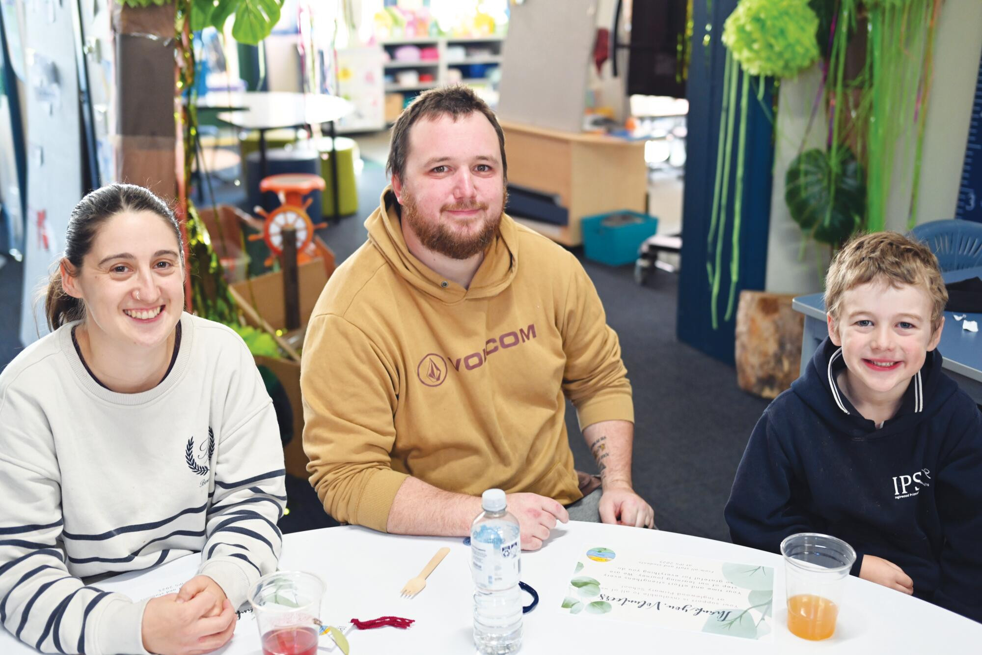 Amanda, Josh and Isaac Kellogg at the volunteer lunch. LH PHOTOS