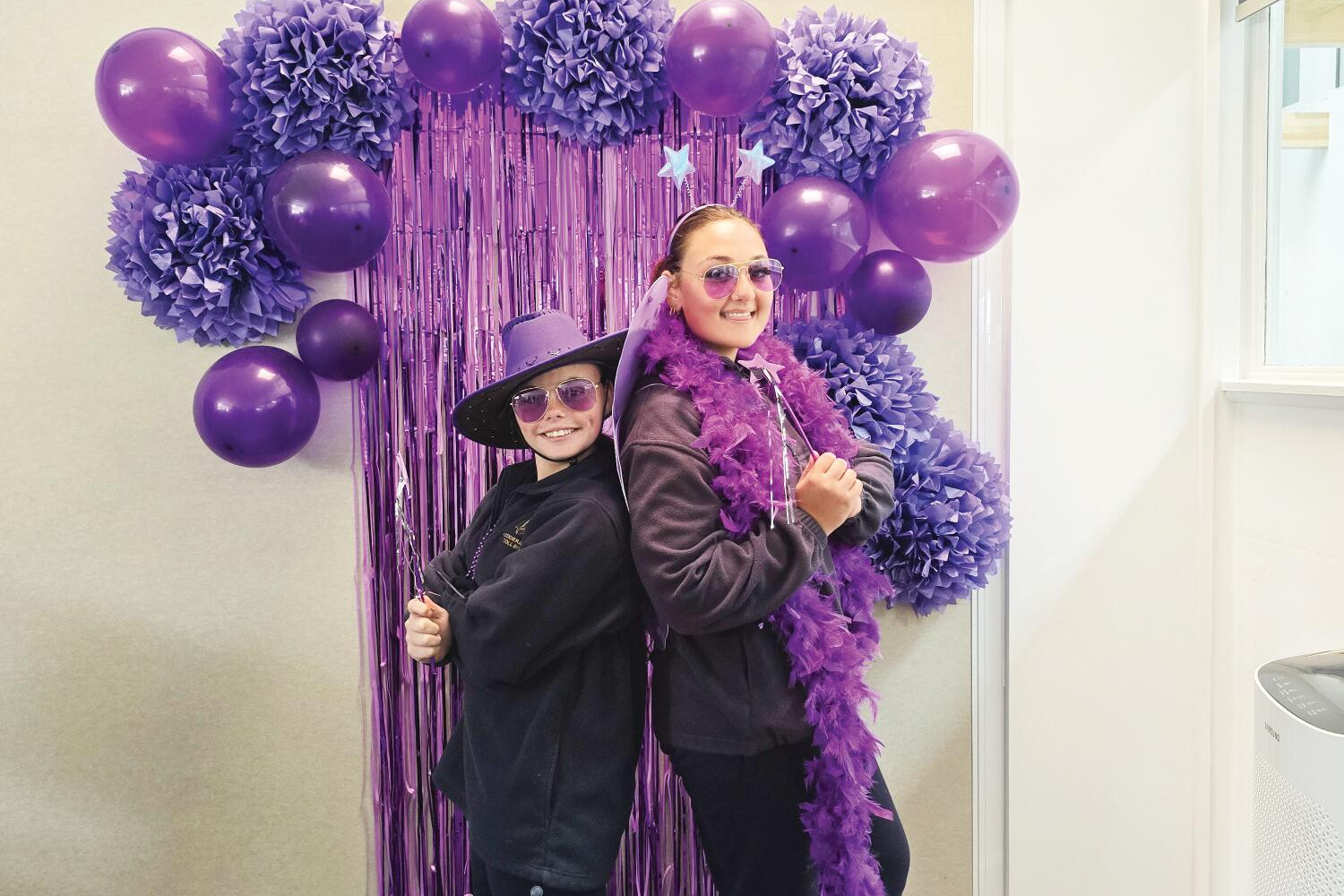 Dakota Martin and Chanelle Bandenhorst celebrate Wear it Purple Day