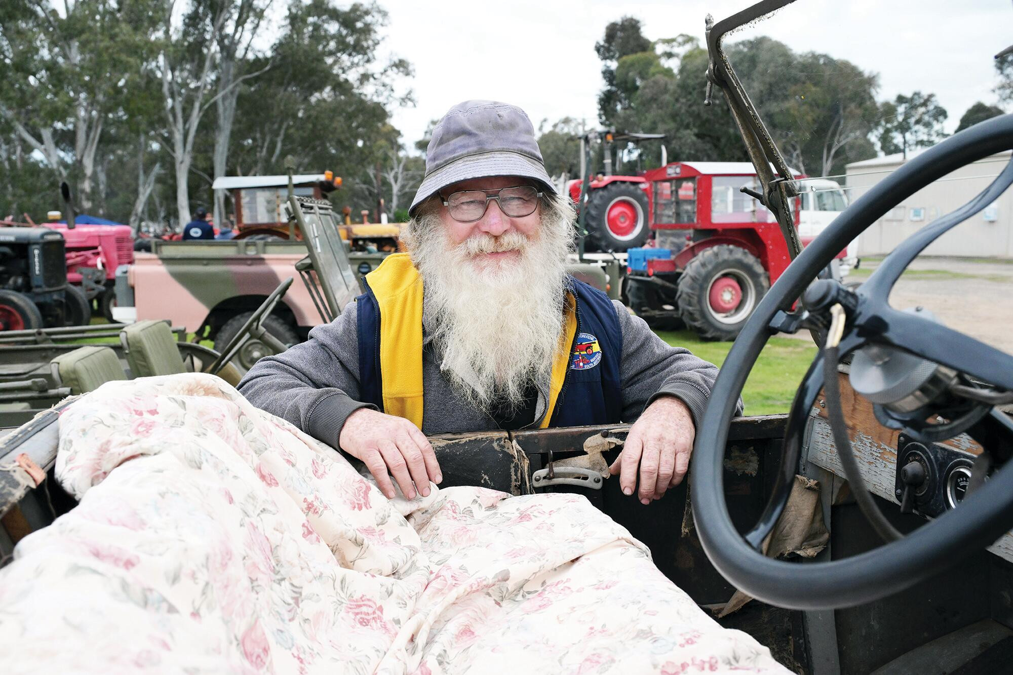 T-Model Ford enthusiast Graham Hadden checks out the cars on display at Engine Park. LH PHOTOS