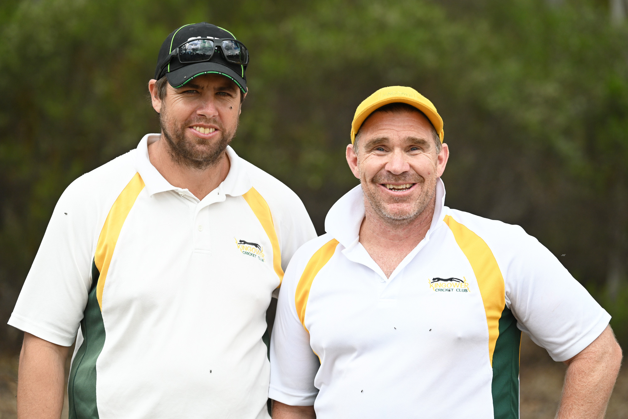Brett Wilson and Mark Lamprell back together playing for Kingower on Saturday. LH PHOTO
