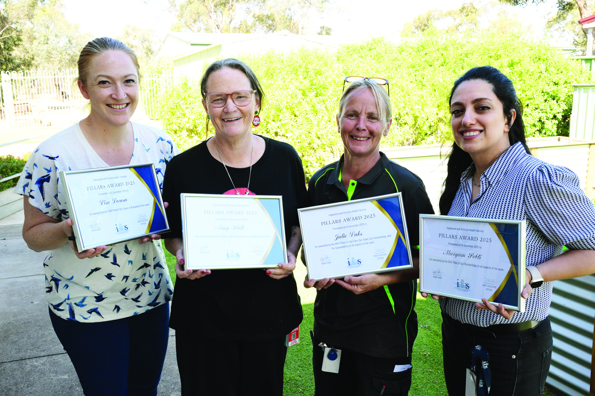 Pillar award recipients Lisa Larosa, Amy Hall, Julie Luks and Mary Sebti. LH PHOTO